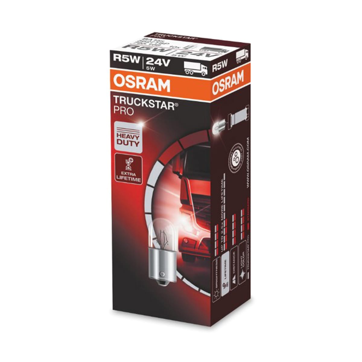 Деталь Лампа R5W 24V 5W BA15s TRUCKSTAR PRO +100% больше света 1 шт. OSRAM