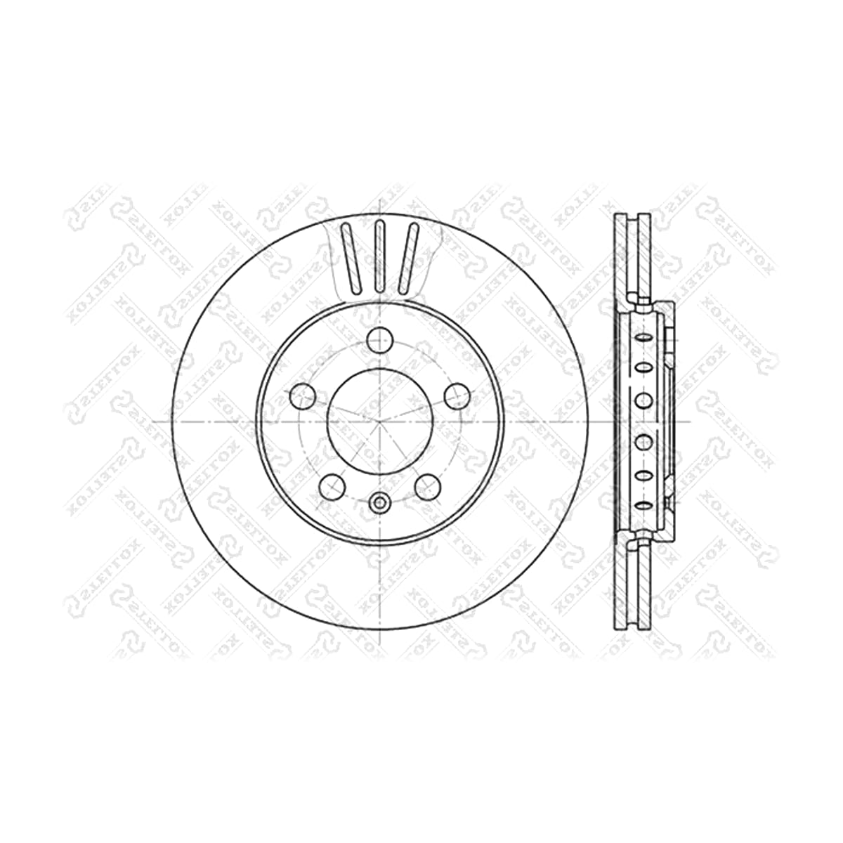 Деталь Диск торм. пер. Audi A2/A3, VW Golf/Bora STELLOX