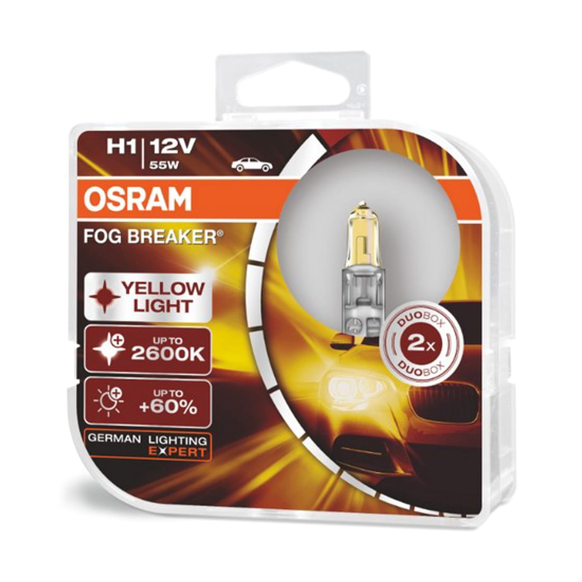 Деталь Комплект ламп H1 12V 55W P14.5s FOG BREAKER +60% больше света, 2600К 2шт.(1к-т) OSRAM