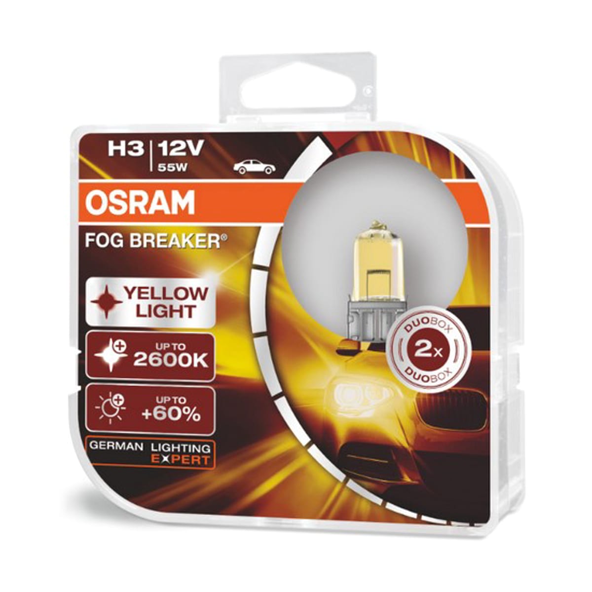 Деталь Комплект ламп H3 12V 55W PK22s FOG BREAKER +60% больше света, 2600К 2шт.(1к-т) OSRAM