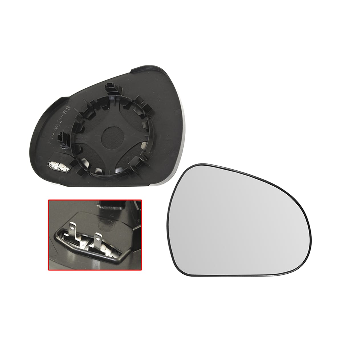 ALKAR Полотно зеркала Peugeot 308 07-15 / 207 06-15 (Справа/ Обогрев/ Сферическое) 6412284