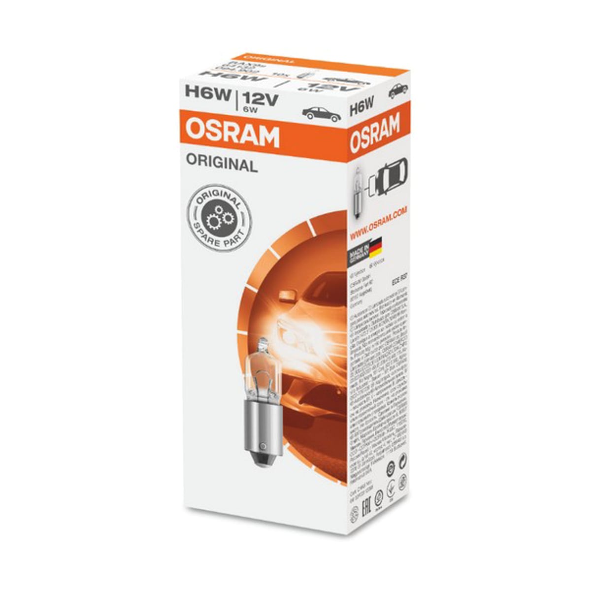 Деталь Лампа H6W 12V 6W BAX9s ORIGINAL LINE качество оригинальной з/ч (ОЕМ) 1 шт. OSRAM