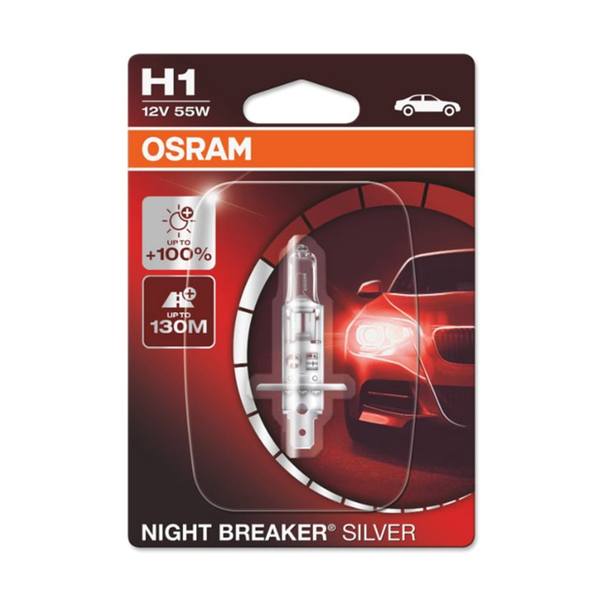 Деталь Снят, замена 64150NBS-1BL Лампа H1 12V 55W P14.5s NIGHT BREAKER SILVER +100% больше света 1 шт. OSRAM