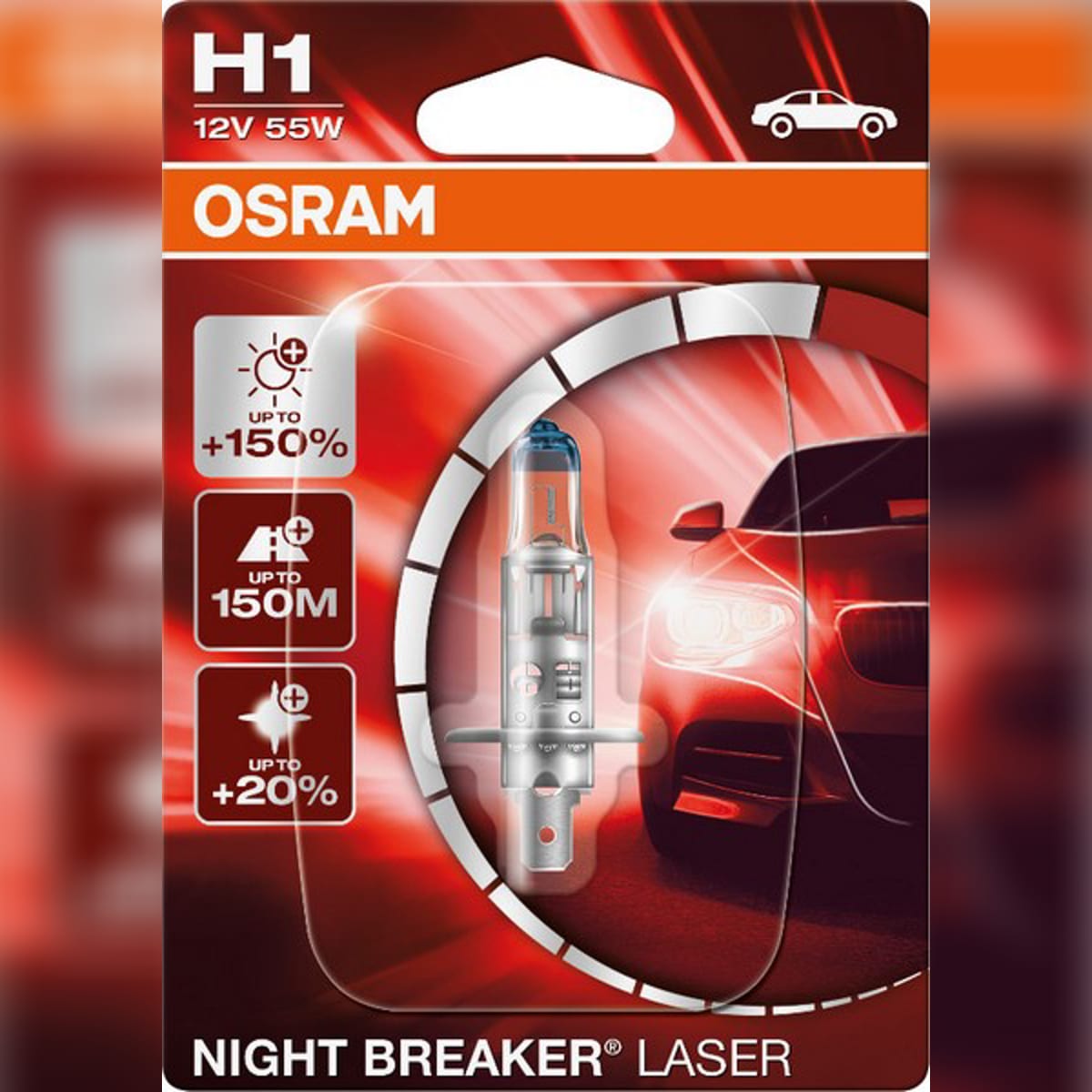 Деталь Лампа H1 12V 55W P14.5s NIGHT BREAKER LASER +150% больше света 1 шт. OSRAM