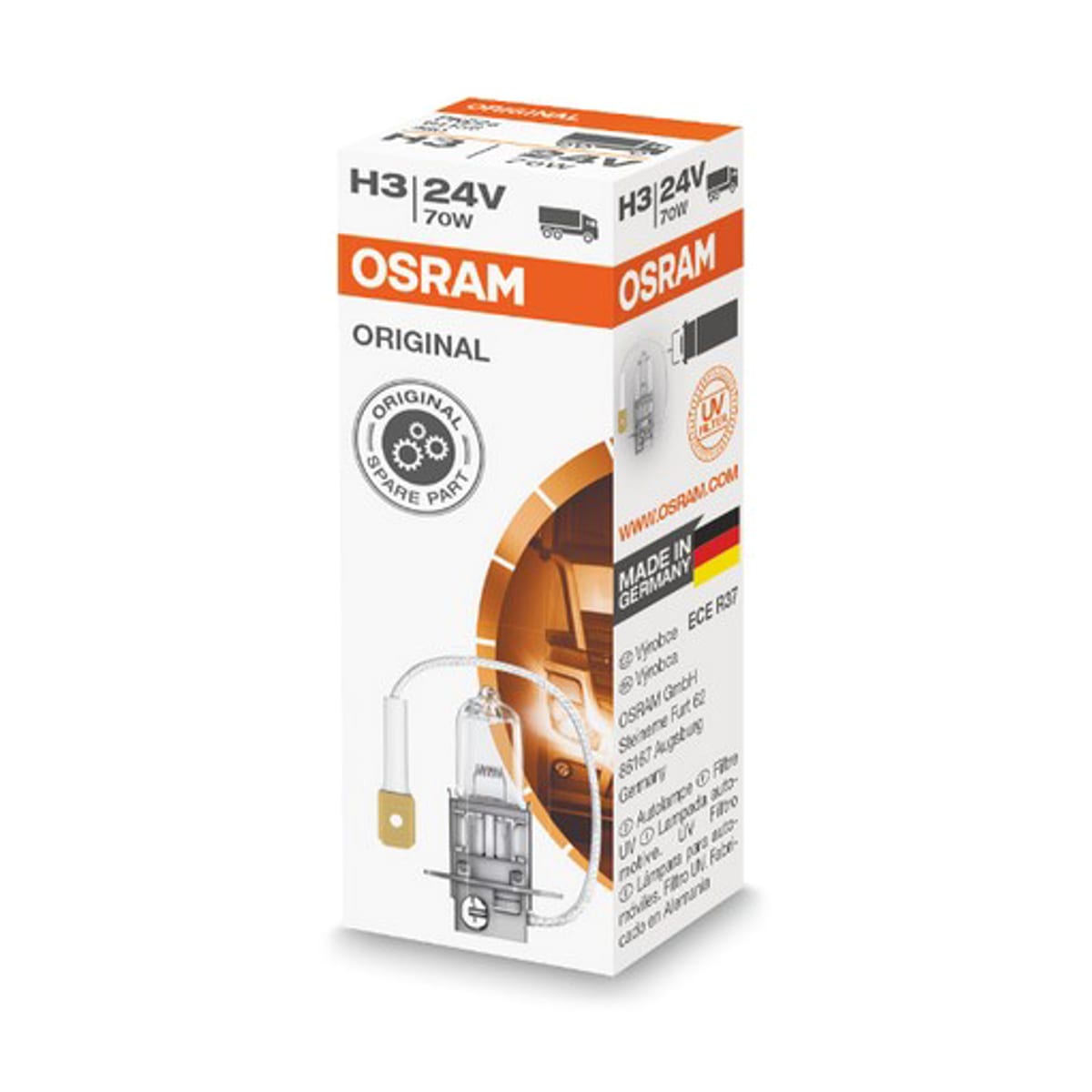 Деталь Лампа H3 24V 70W PK22s ORIGINAL LINE качество оригинальной з/ч (ОЕМ) 1 шт. HCV OSRAM
