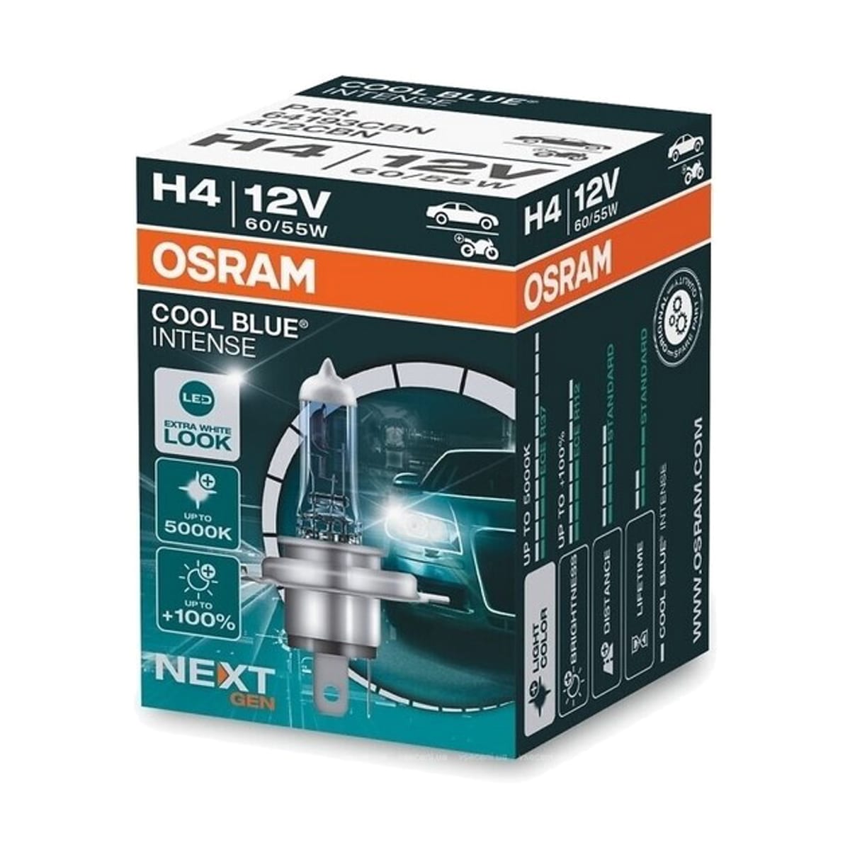 Деталь Лампа H4 12V 60/55W P43t COOL BLUE INTENSE (next generation) 5000К OSRAM