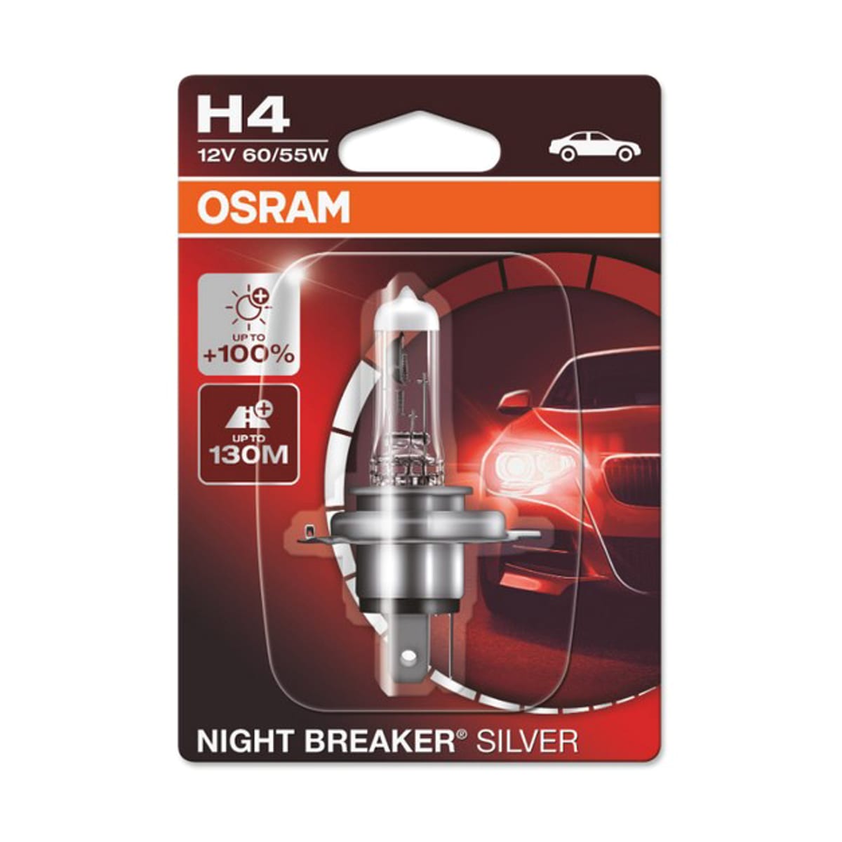 Деталь Снят, замена 64193NBS-1BL Лампа H4 12V 60/55W P43t NIGHT BREAKER SILVER +100% больше света 1 шт. OSRAM
