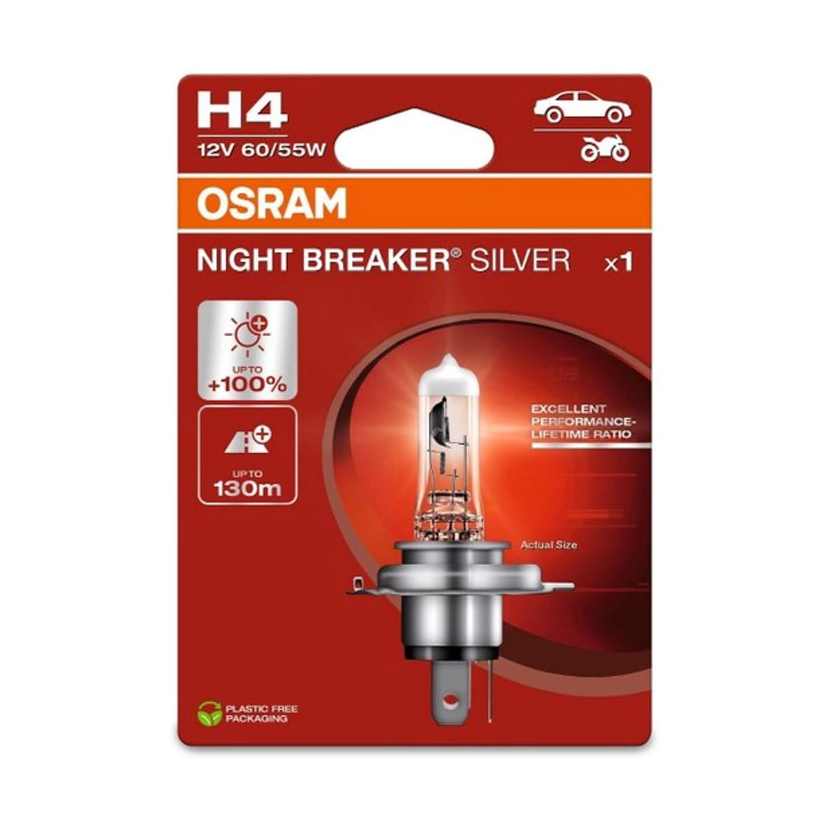 Деталь Лампа H4 12V 60/55W P43t NIGHT BREAKER SILVER +100% больше света 1 шт. OSRAM