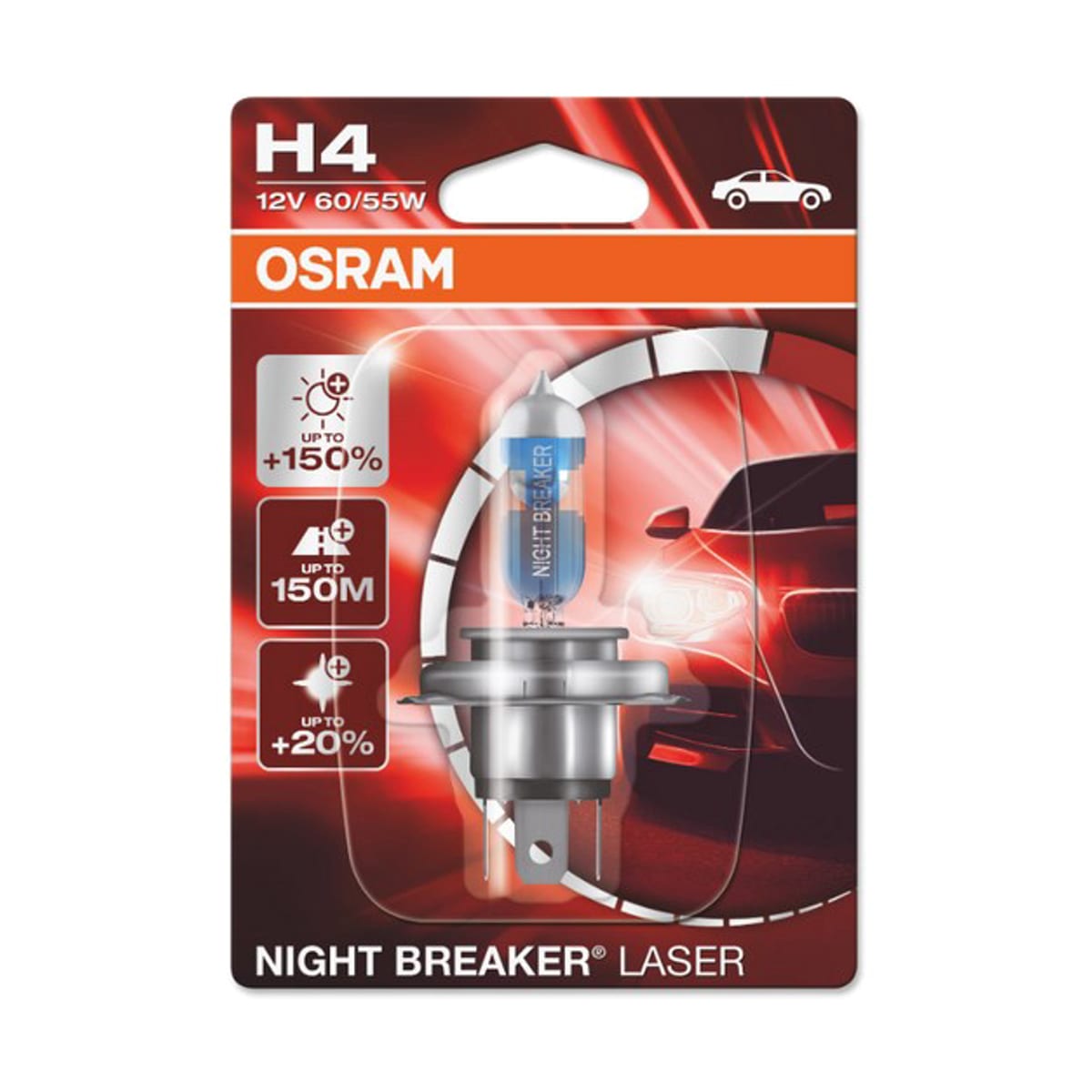 Деталь Снят, замена 64193NL-1BL Лампа H4 12V 60/55W P43t NIGHT BREAKER LASER +150% больше света 1 шт. OSRAM
