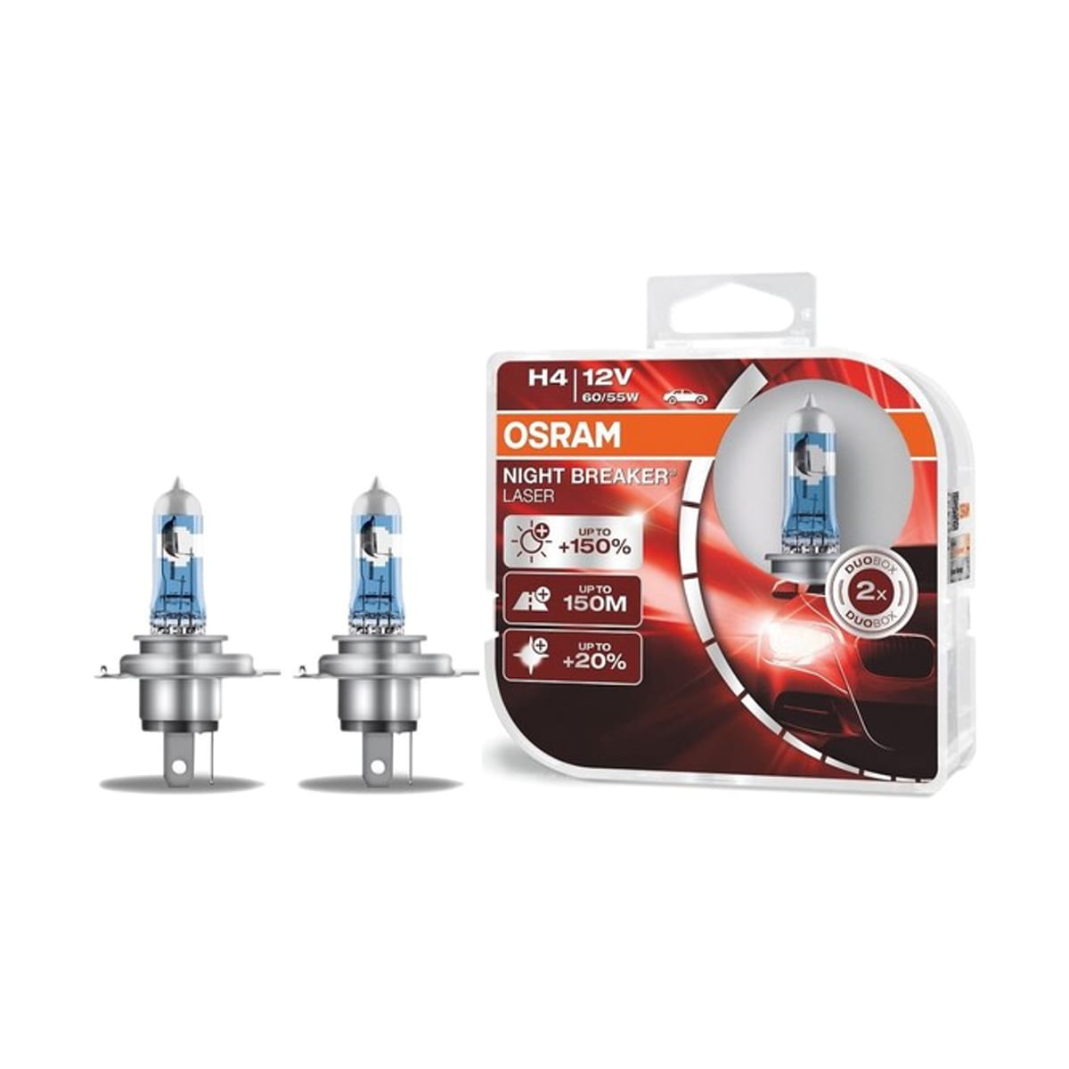 Деталь Комплект ламп H4 12V 60/55W P43t NIGHT BREAKER LASER +150% больше света 2шт.(1к-т) OSRAM