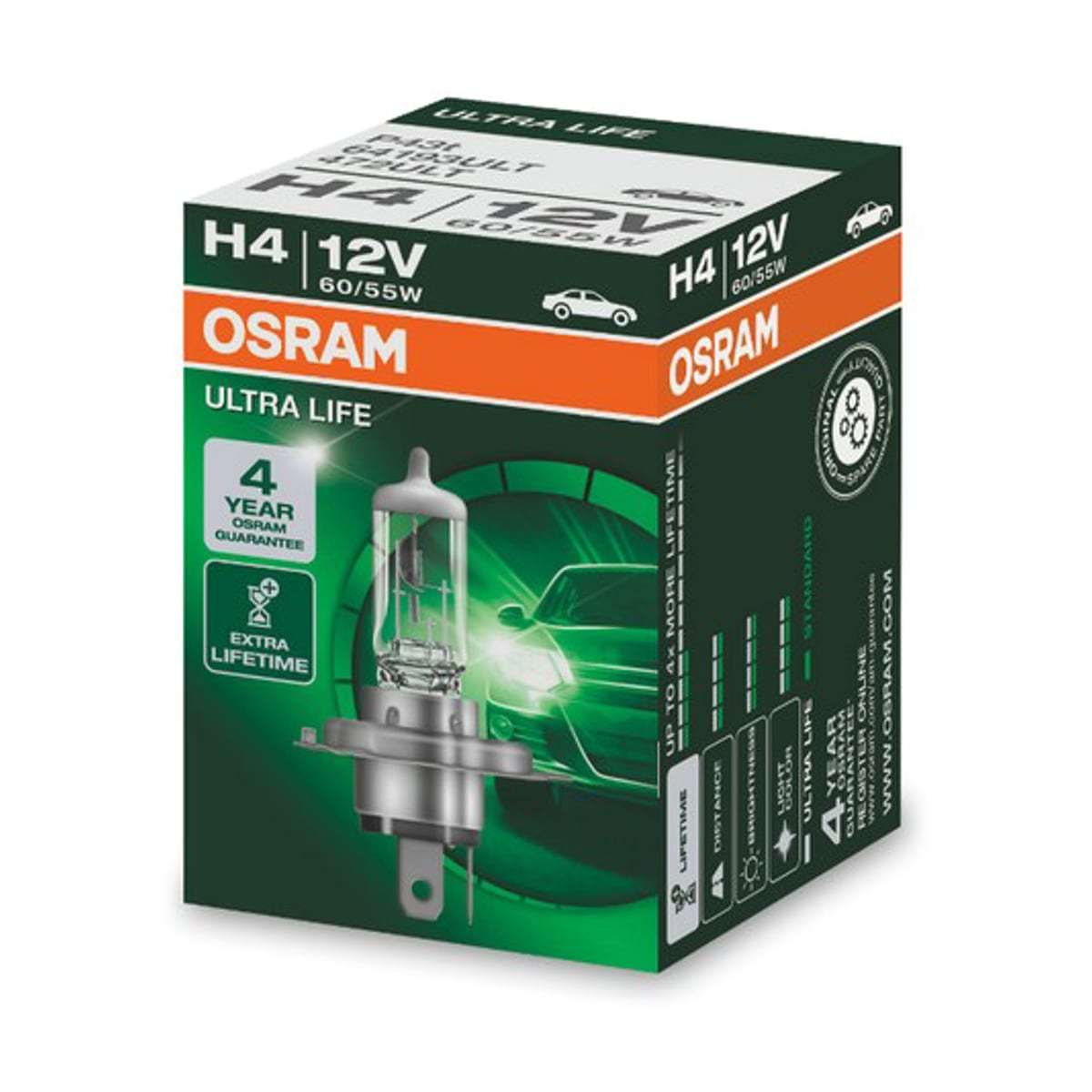 Деталь Лампа H4 12V 60/55W P43t ULTRA LIFE 1 шт. OSRAM