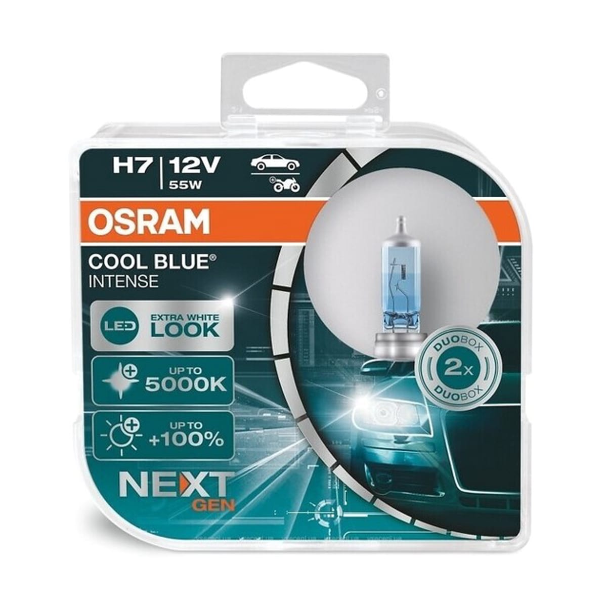 Деталь Снят, замена 64210CBN-2HB Комплект ламп H7 55W/12V PX26D COOL BLUE INTENSE (next generation) 5000К 2шт OSRAM