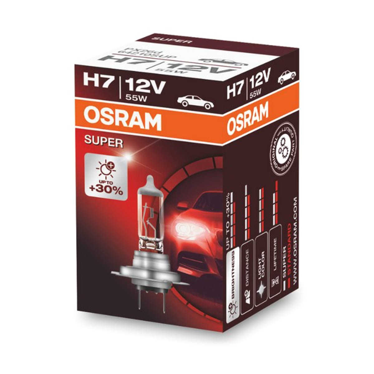Деталь Лампа H7 12V 55W PX26d SUPER +30% больше света 1 шт. OSRAM