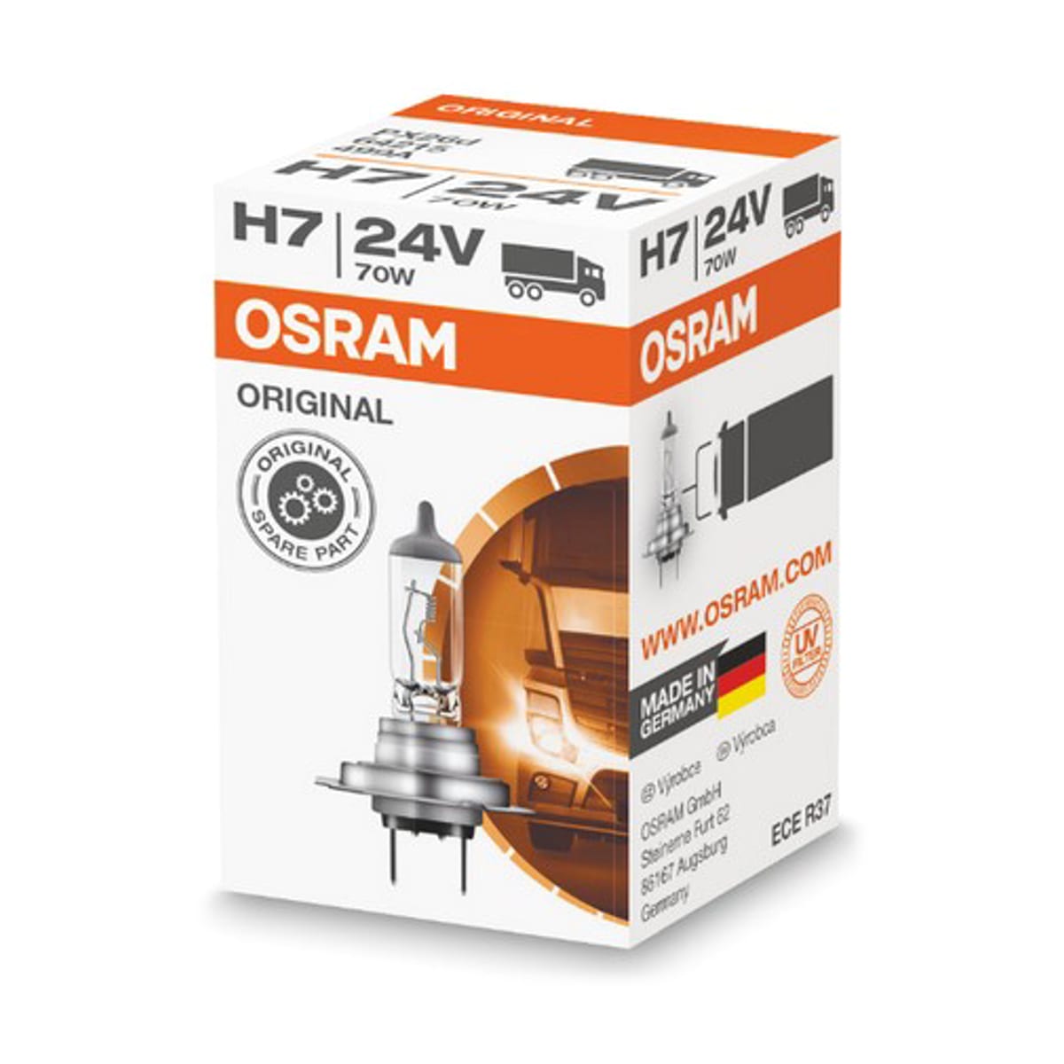 Деталь Лампа H7 24V 70W PX26d ORIGINAL LINE качество оригинальной з/ч (ОЕМ) 1 шт. HCV OSRAM