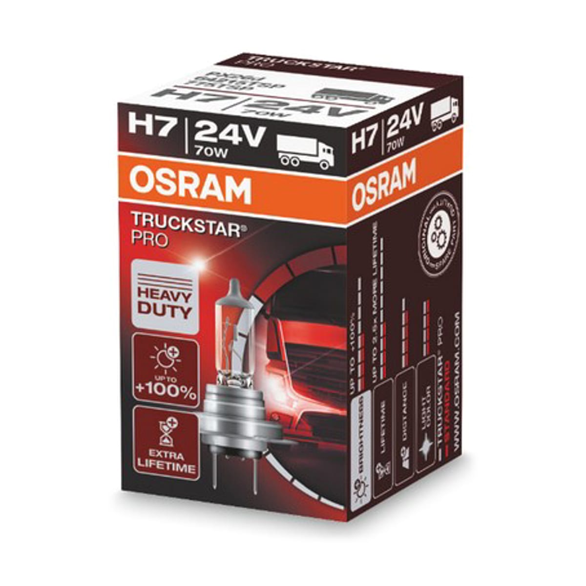 Деталь Лампа H7 24V 70W PX26d TRUCKSTAR PRO +100% больше света 1 шт. OSRAM