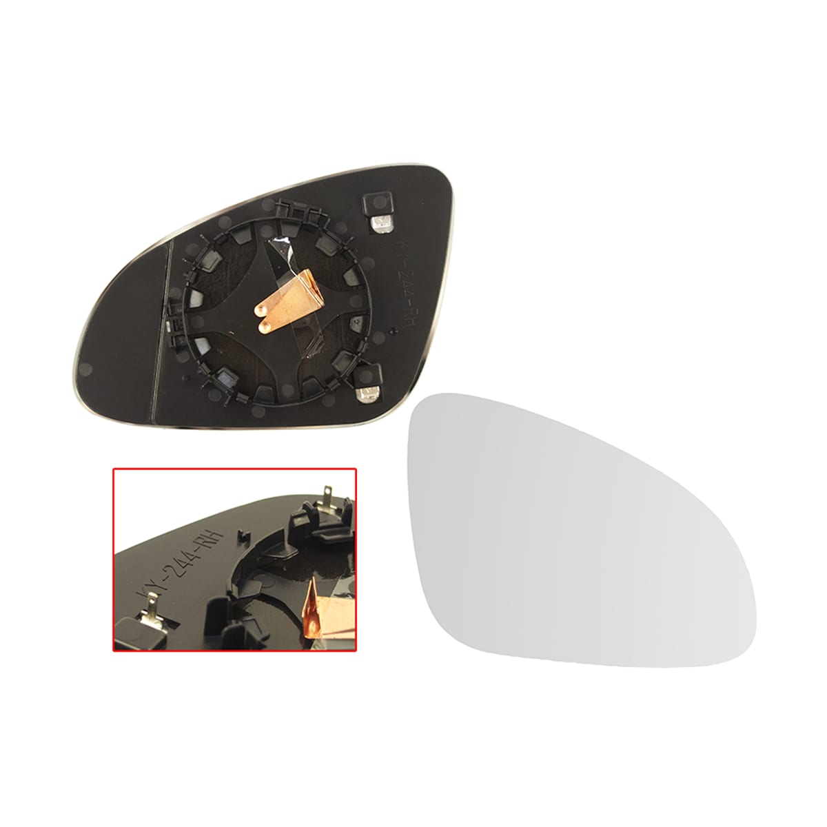 ALKAR Полотно зеркала Opel Astra 09-15 (Справа/ Обогрев/ Асферическое)