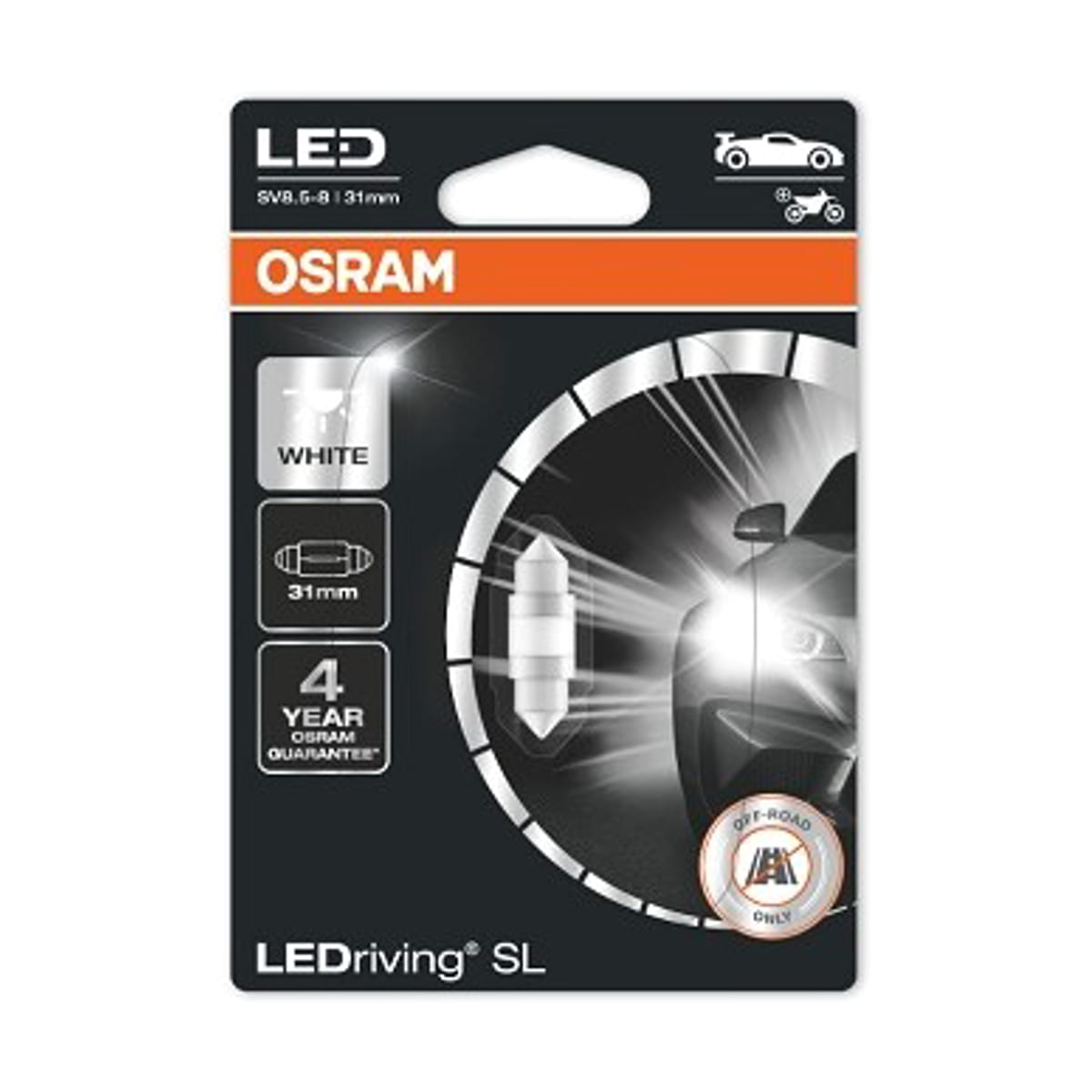 OSRAM LEDriving SL (3поколение) 1,0W/12V C5W (31 mm) SV8.5-8 BLI1 белый 6000K