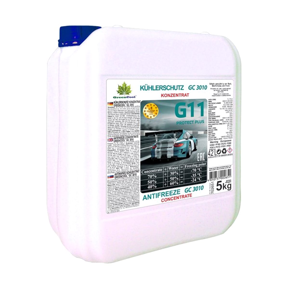 Деталь Антифриз концентрат GreenCool GC3010 G11, 5 кг (син.) GREENCOOL