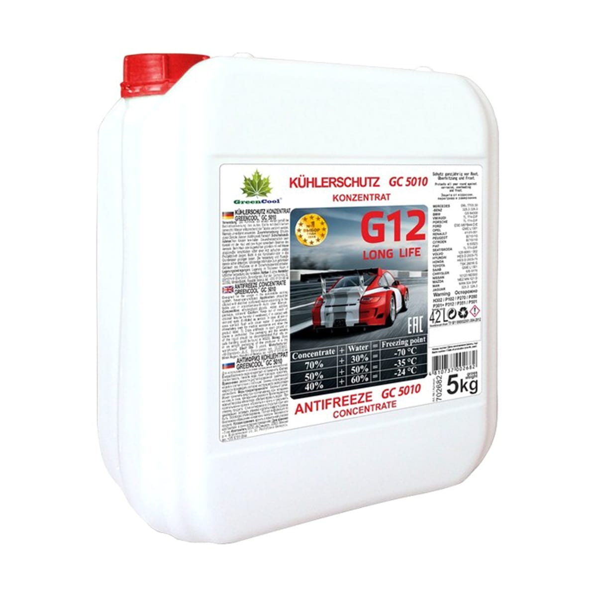 Деталь Антифриз концентрат GreenCool GC5010 G12, 5 кг (красн.) GREENCOOL