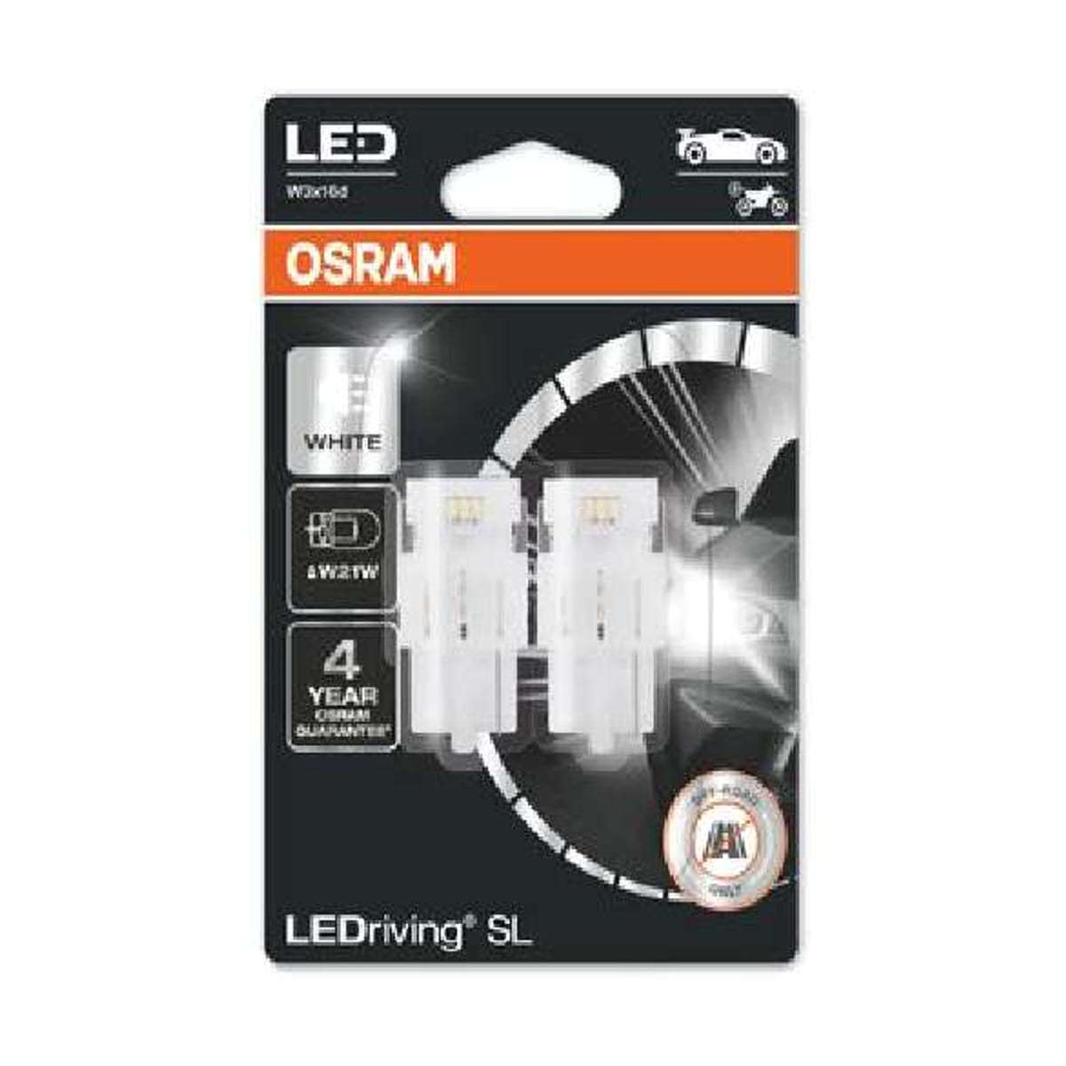 Деталь Снят, замена 7505DWP-2BL LEDriving SL (3поколение) 2,0W/12V W21W W3X16D BLI2 белый 6000K 2шт OSRAM