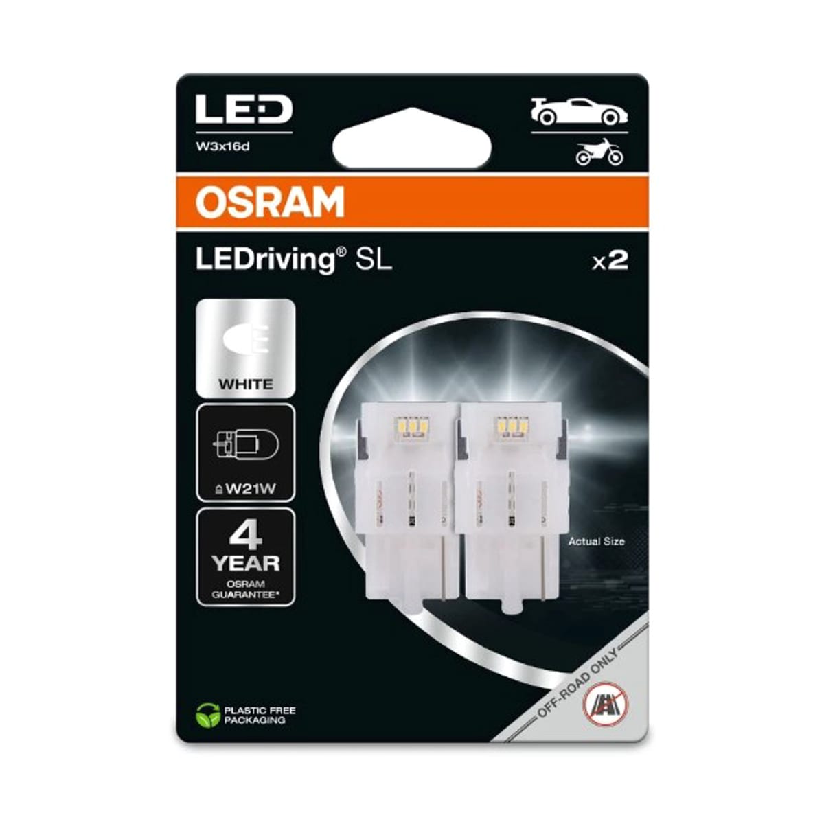 Деталь Комплект ламп LEDriving SL (3поколение) 2,0W/12V W21W W3X16D BLI2 белый 6000K 2шт OSRAM