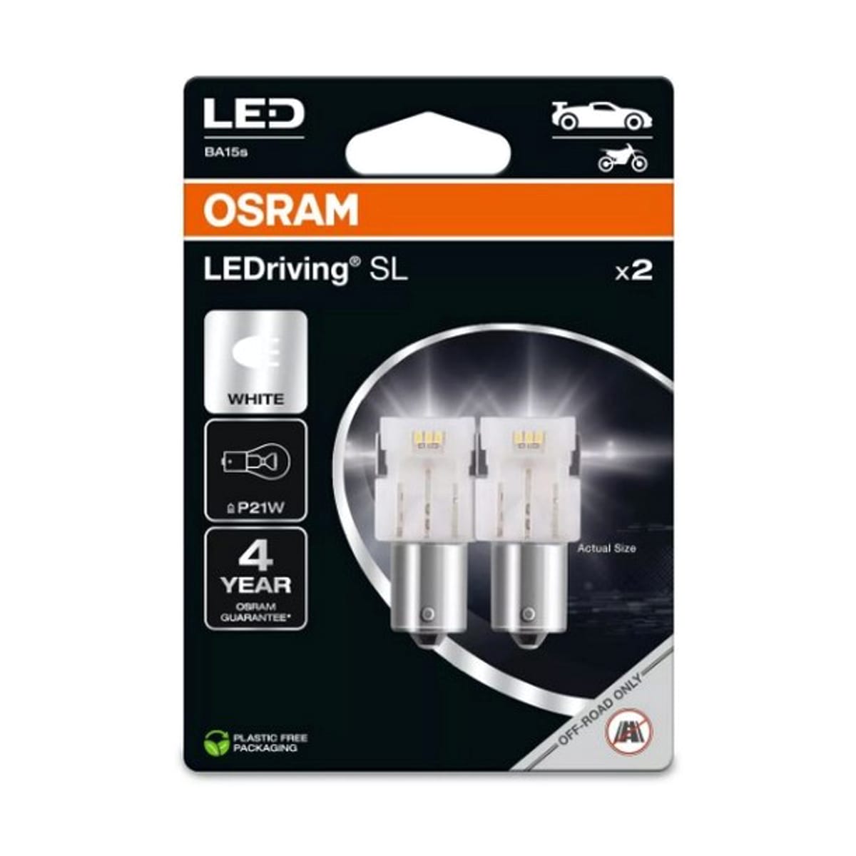 Деталь LEDriving SL (3поколение) 1,9W/12V P21W BA15S BLI2 белый 6000K 2шт OSRAM