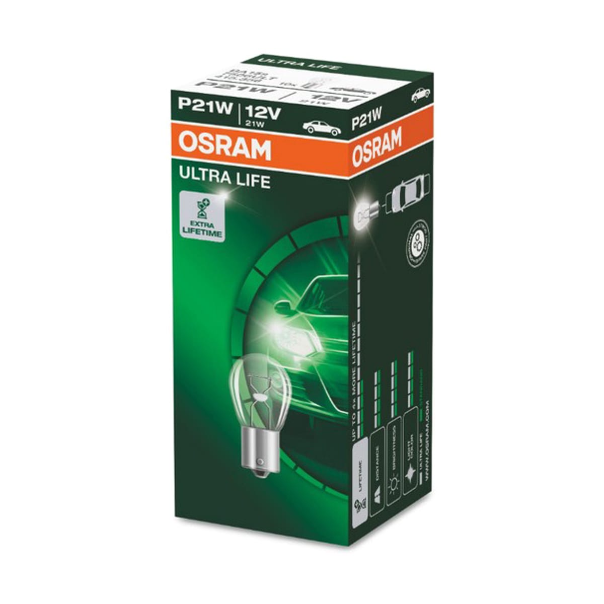 Деталь Лампа P21W 12V 21W BA15s ULTRA LIFE 4 года гарантии 1 шт. OSRAM