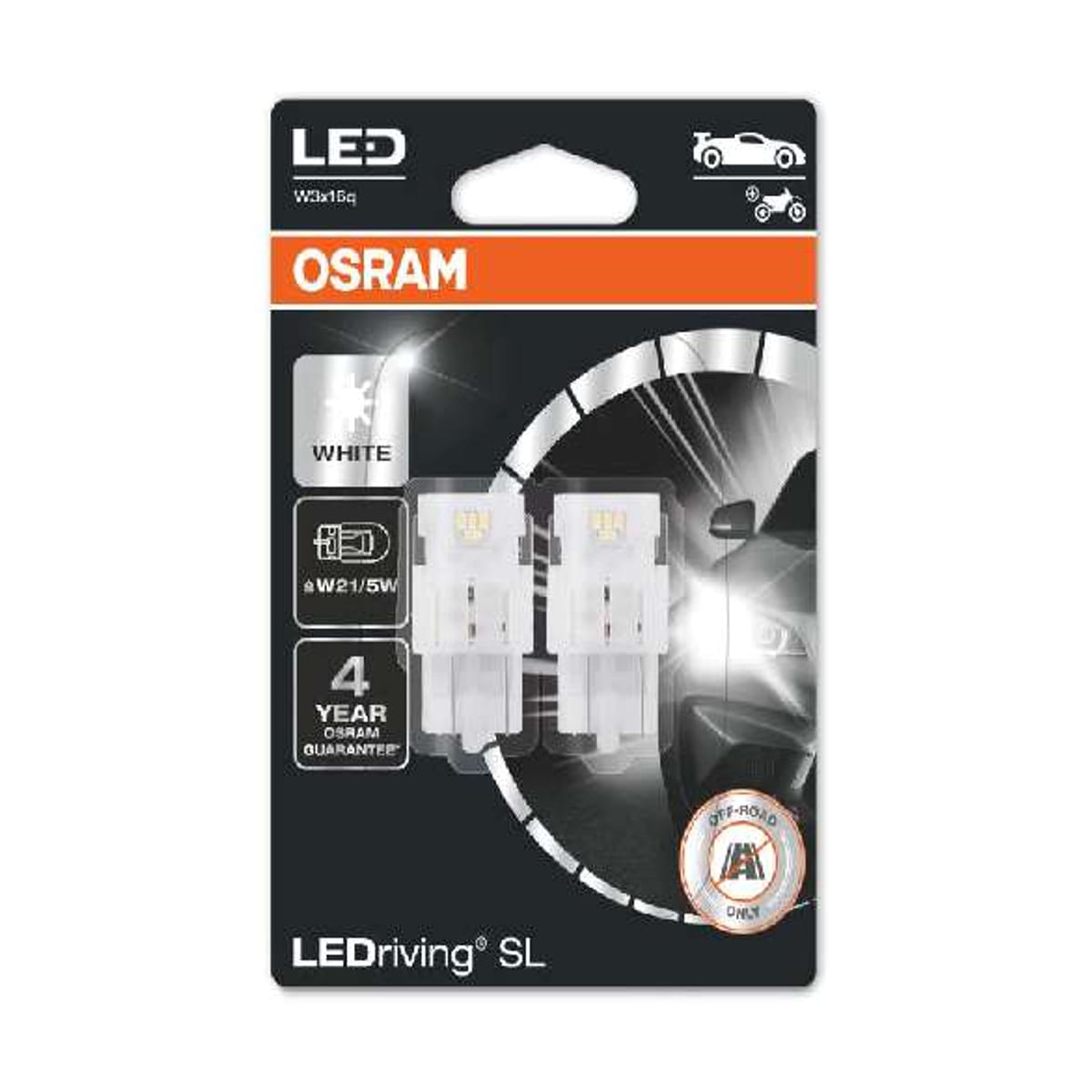 Деталь Снят, замена 7515DWP-2BL LEDriving SL (3поколение) 1,9W/12V W21/5W W3X16Q BLI2 белый 6000K 2шт OSRAM