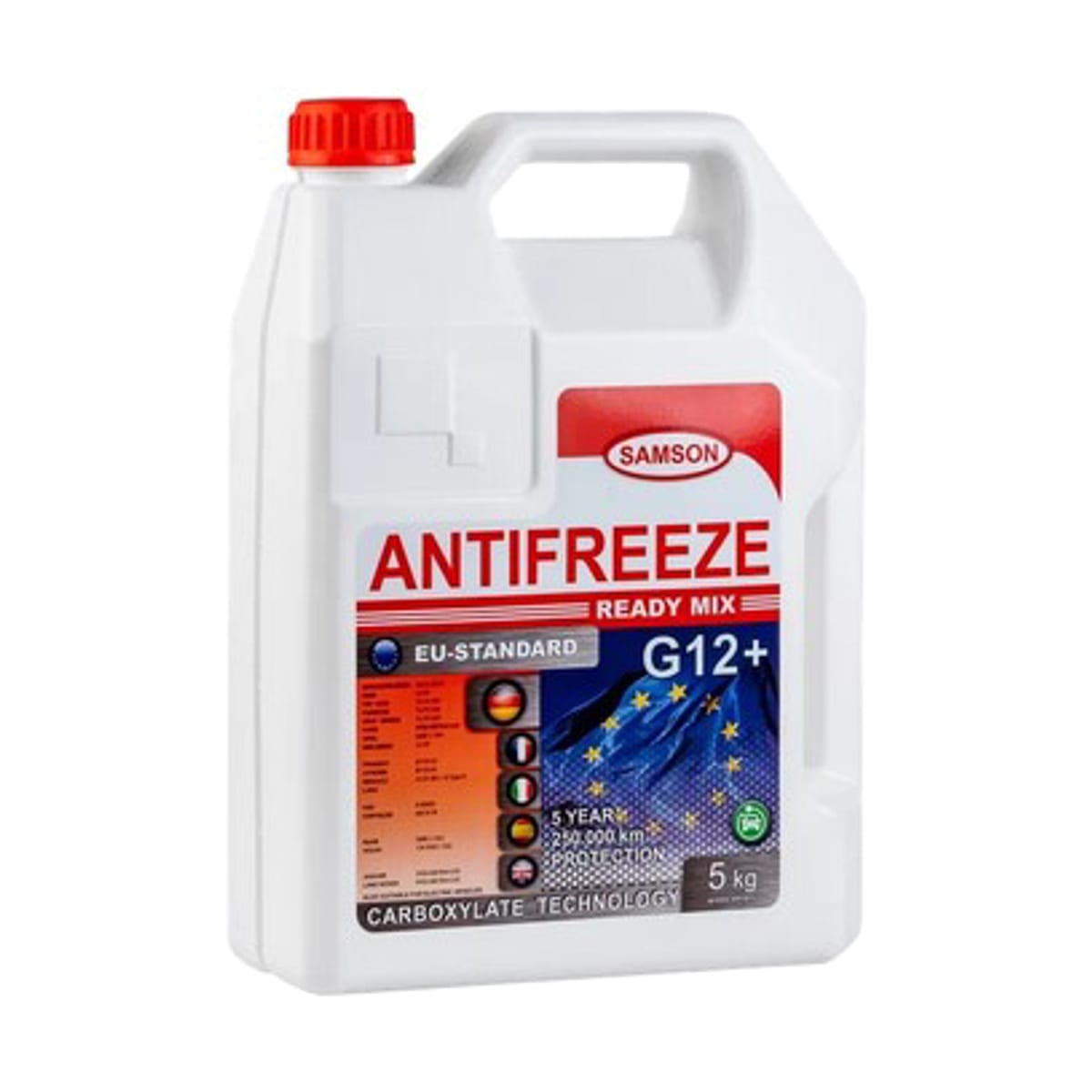 Деталь Антифриз, готовый раствор EU-Standard G12+ long life красный -37°C, 5кг SAMSON