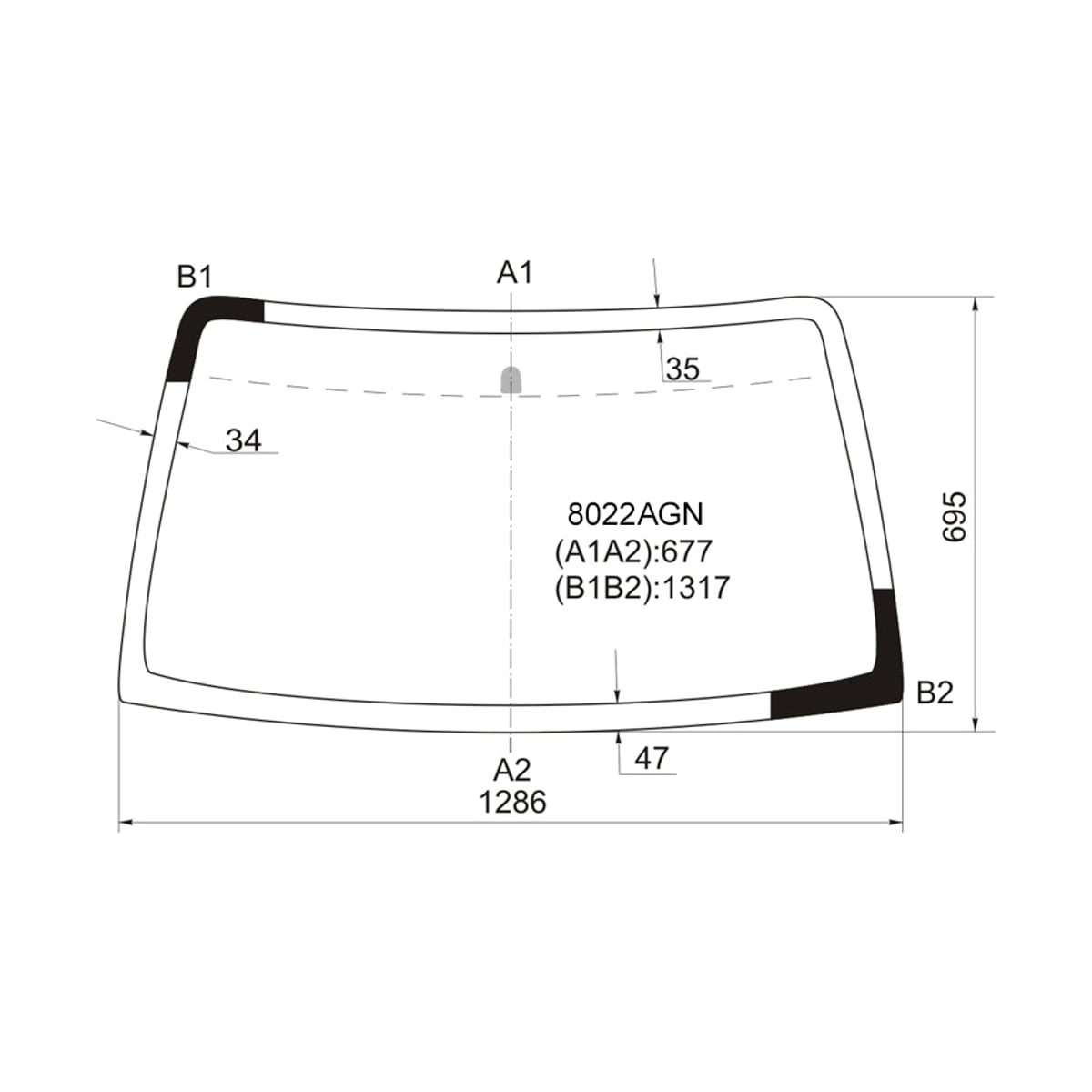 FUYAO Стекло лобовое Suzuki Jimny 98-19 / Mazda AZ-Offroad 98-14 8022AGN