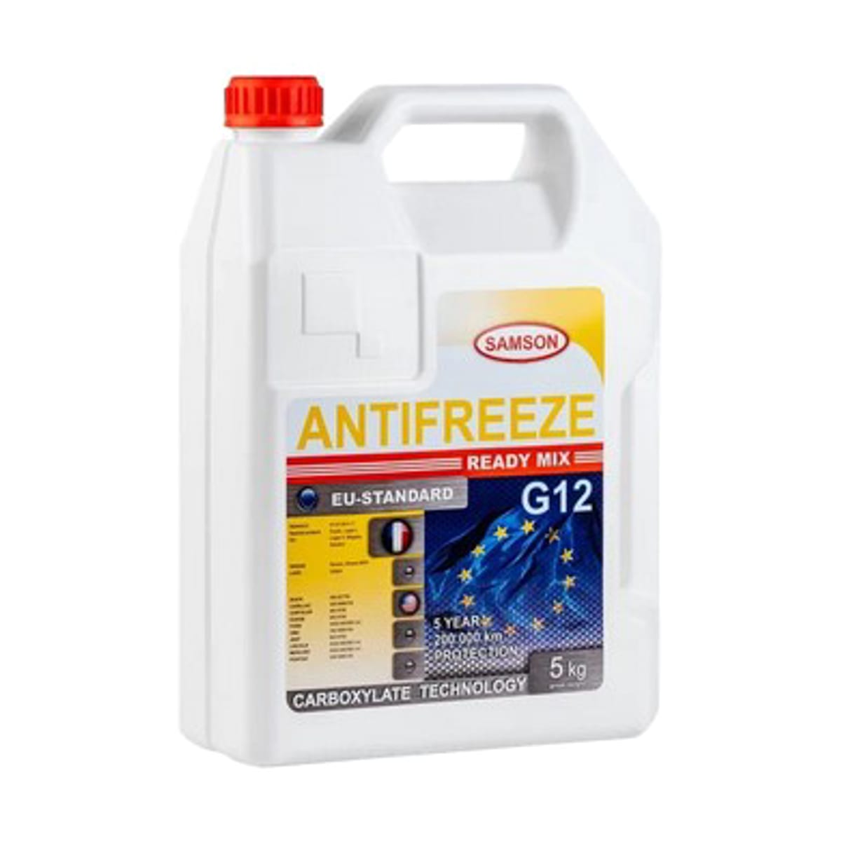Деталь Антифриз, готовый раствор EU-Standard G12 жёлтый -37°C, 5кг SAMSON