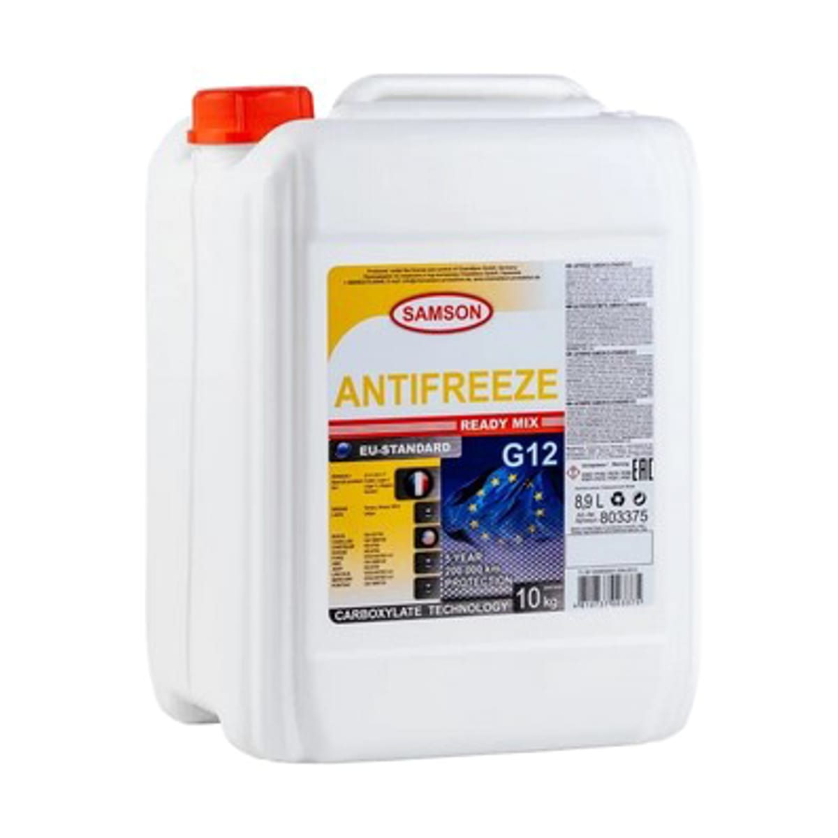 Деталь Антифриз, готовый раствор EU-Standard G12 жёлтый -37°C, 10кг SAMSON