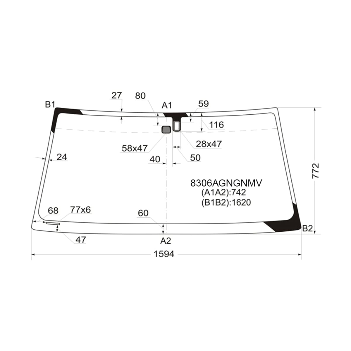 FUYAO Стекло лобовое (Датчик дождя) Toyota Land Cruiser (J100) 98-07 / Lexus LX 98-07 8306AGNGNMV