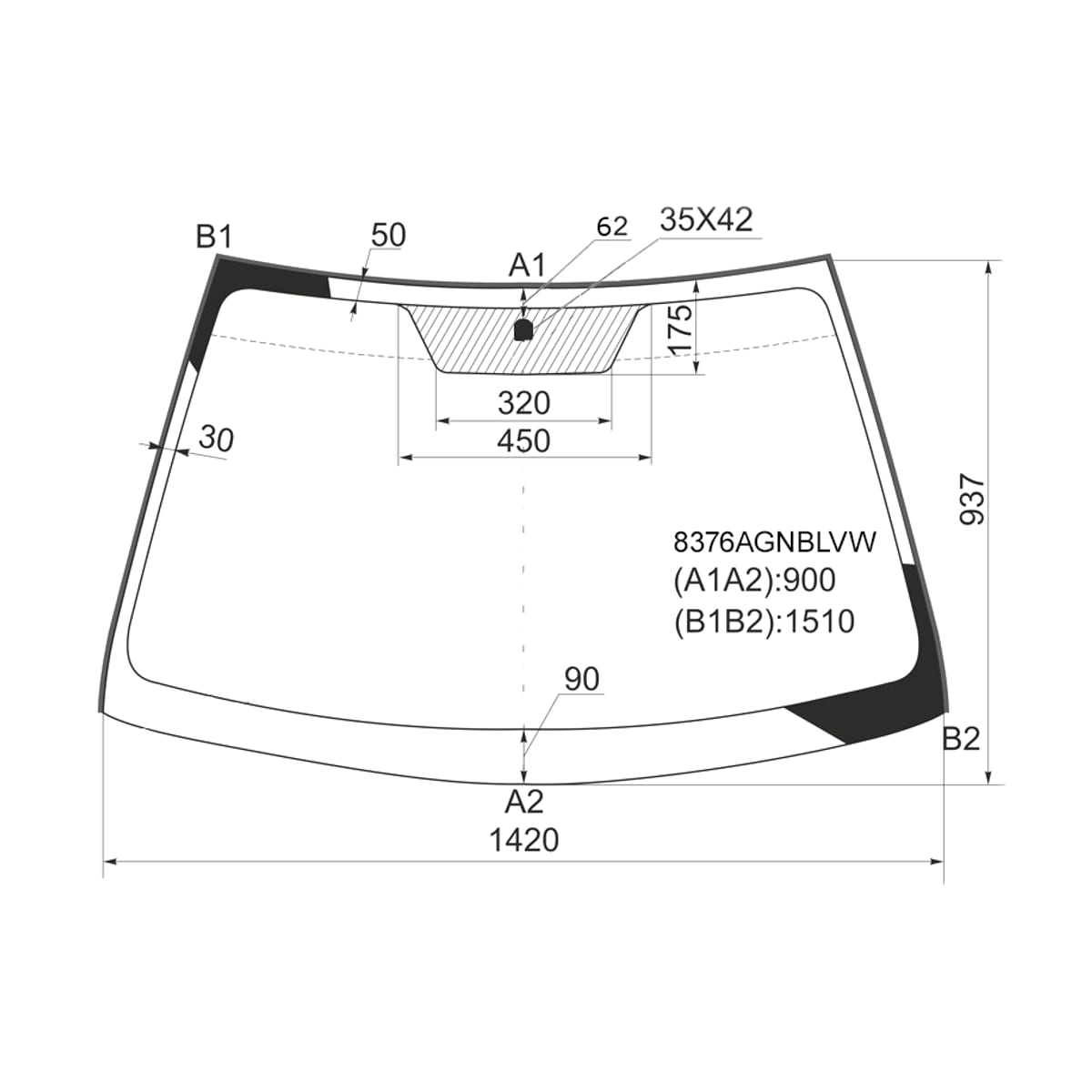 FUYAO Стекло лобовое (Молдинг) Toyota Corolla (E150) 06-13 / Corolla USA (E140) 08-13 8376AGNBLVW