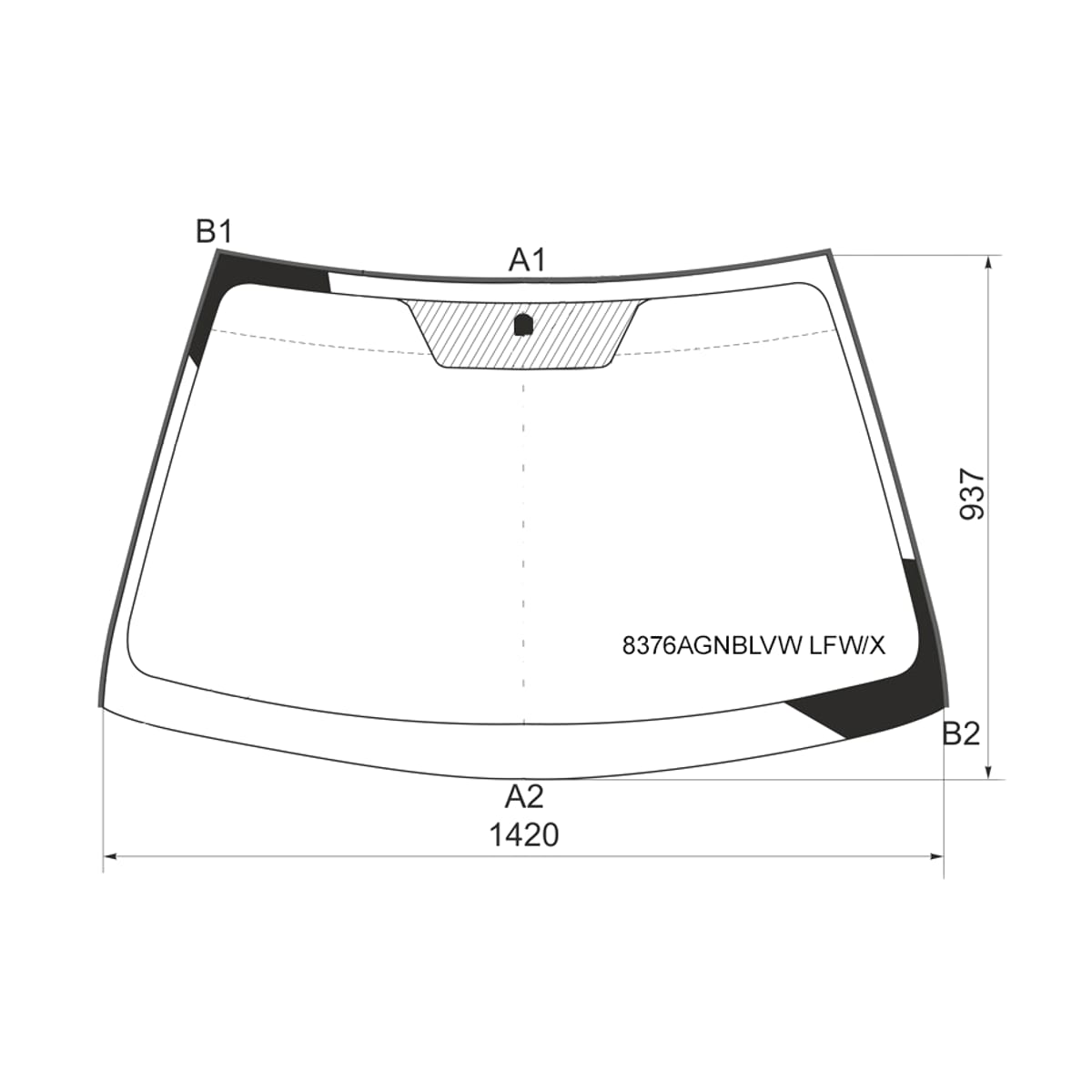 XYG Стекло лобовое (Молдинг) Toyota Corolla (E150) 06-13 / Corolla USA (E140) 08-13