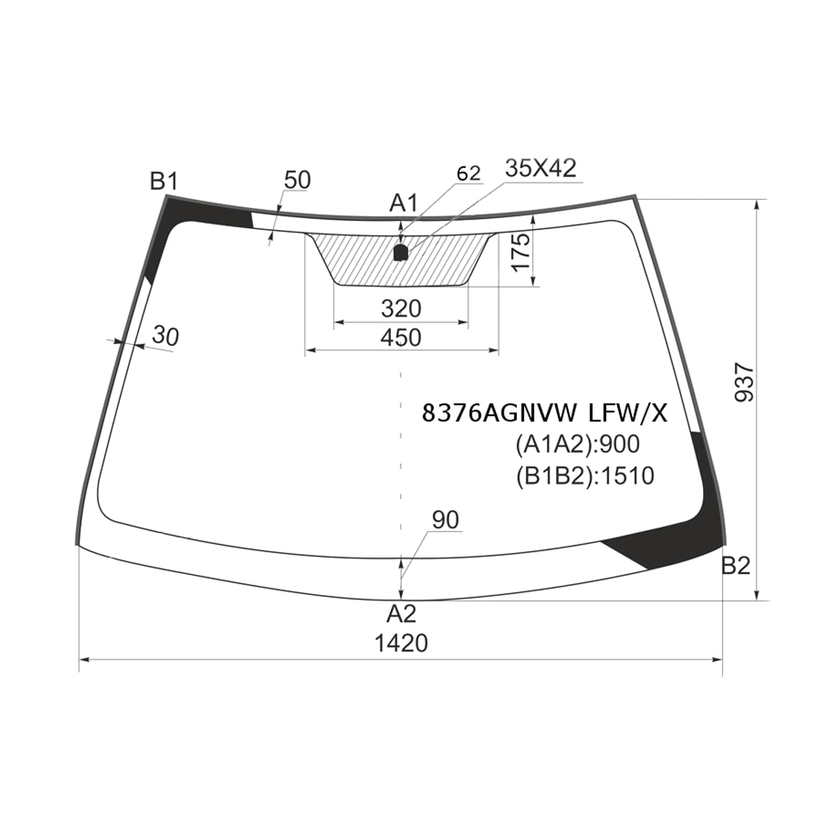 XYG Стекло лобовое (Молдинг) Toyota Corolla (E150) 06-13