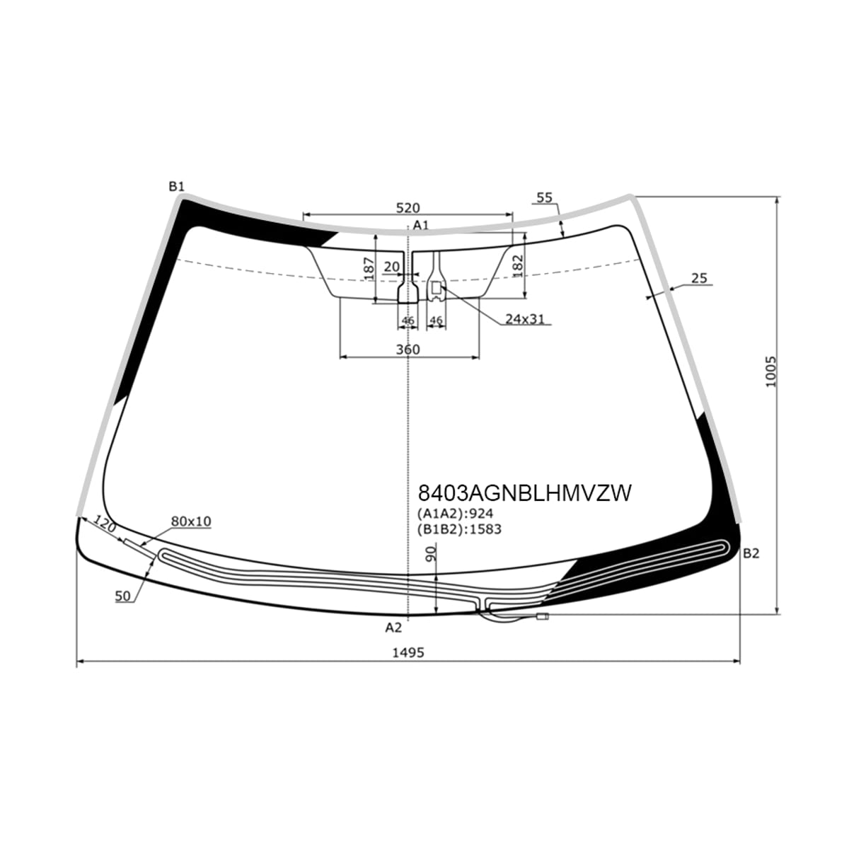 FUYAO Стекло лобовое (Обогрев щеток/ Датчик дождя/ Молдинг) Toyota Camry (XV50) 11-18 / Camry USA 11-17 8403AGNBLHMVZW