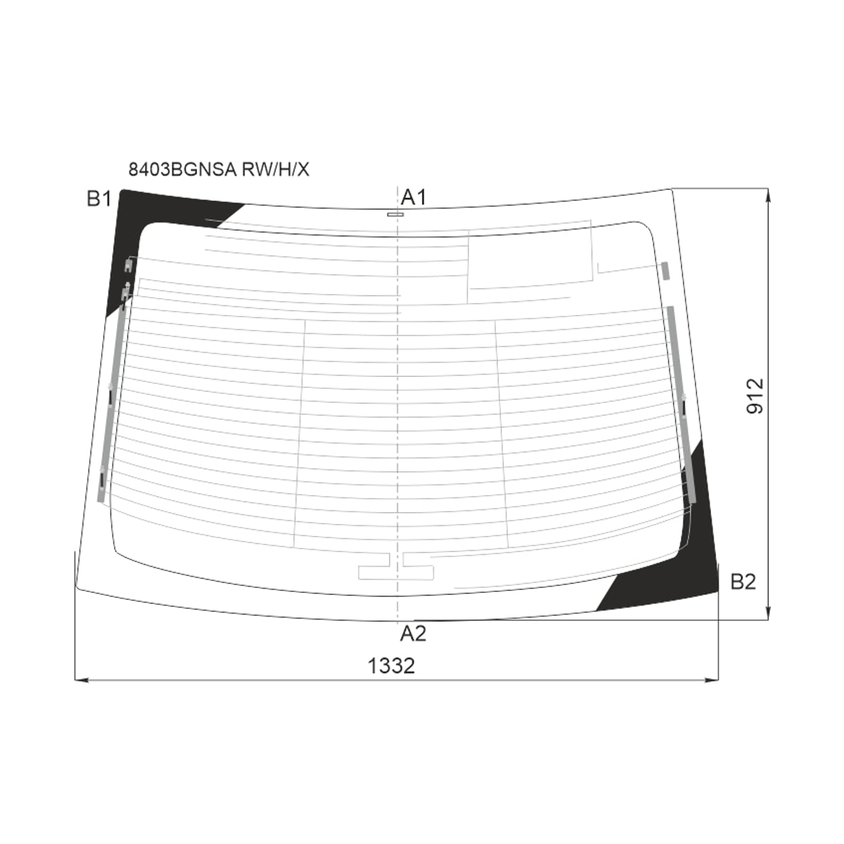 Деталь Стекло заднее (Цвет зеленый/ Обогрев/ Антенна) Toyota Camry (XV50) 11-18 / Aurion 12-15 XYG