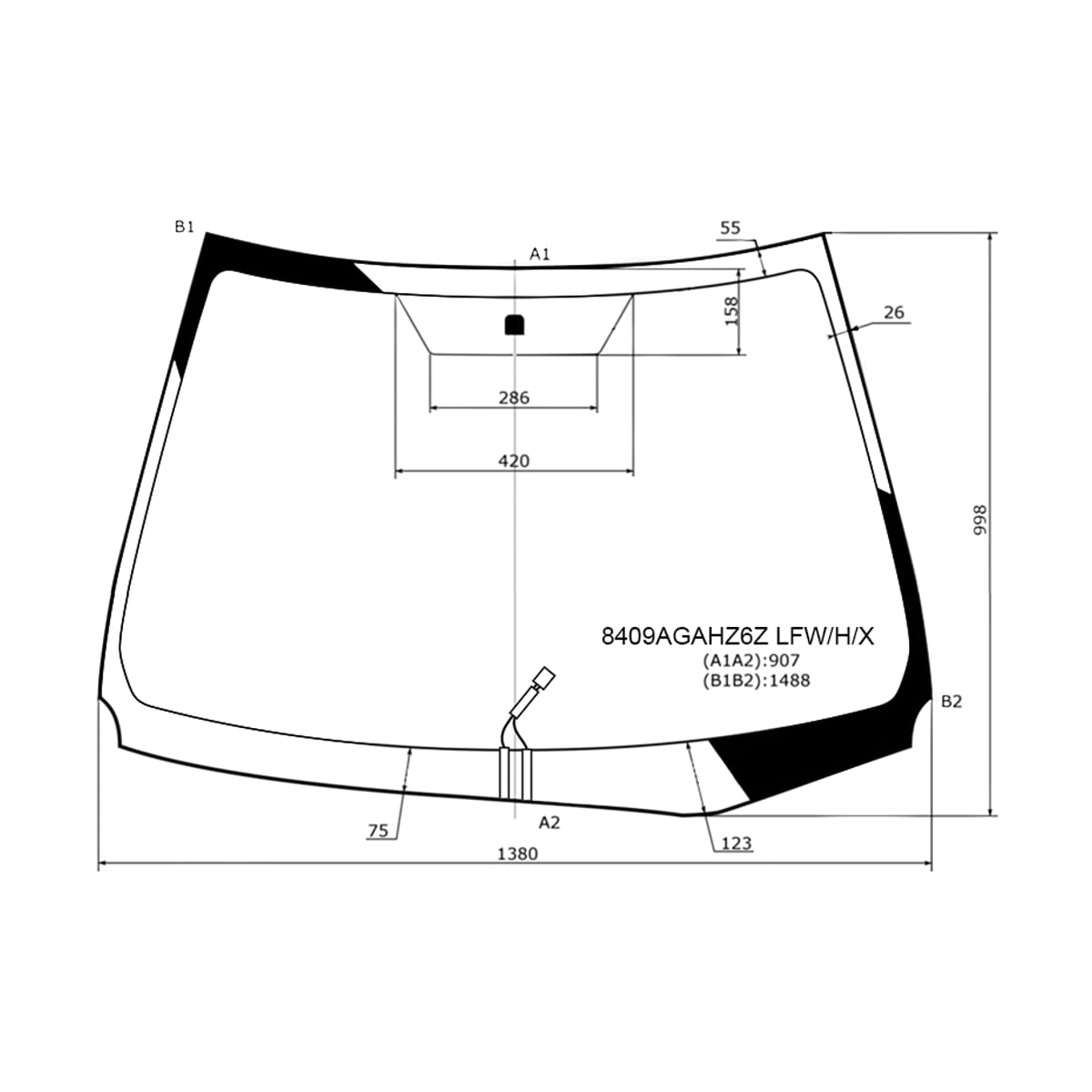 XYG Стекло лобовое (Обогрев щеток) Toyota Corolla (E180) 12-19