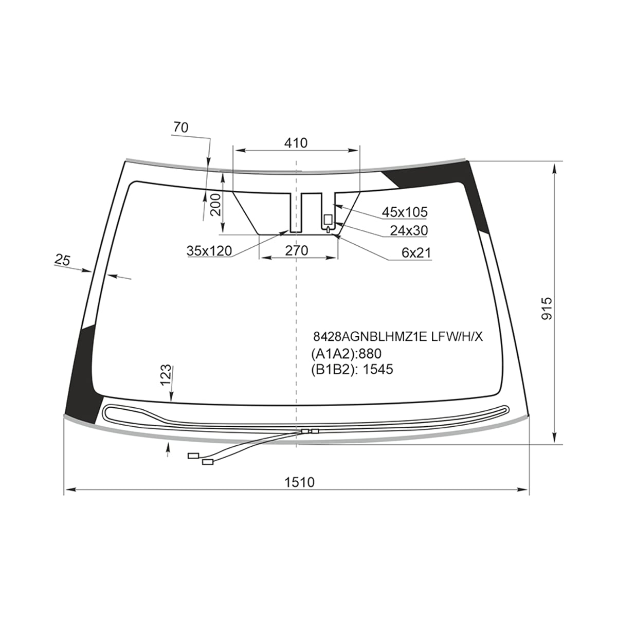 XYG Стекло лобовое (Обогрев щеток/ Датчик дождя/ Молдинг) Toyota Camry (XV70) 17-22 / Camry USA 17-20