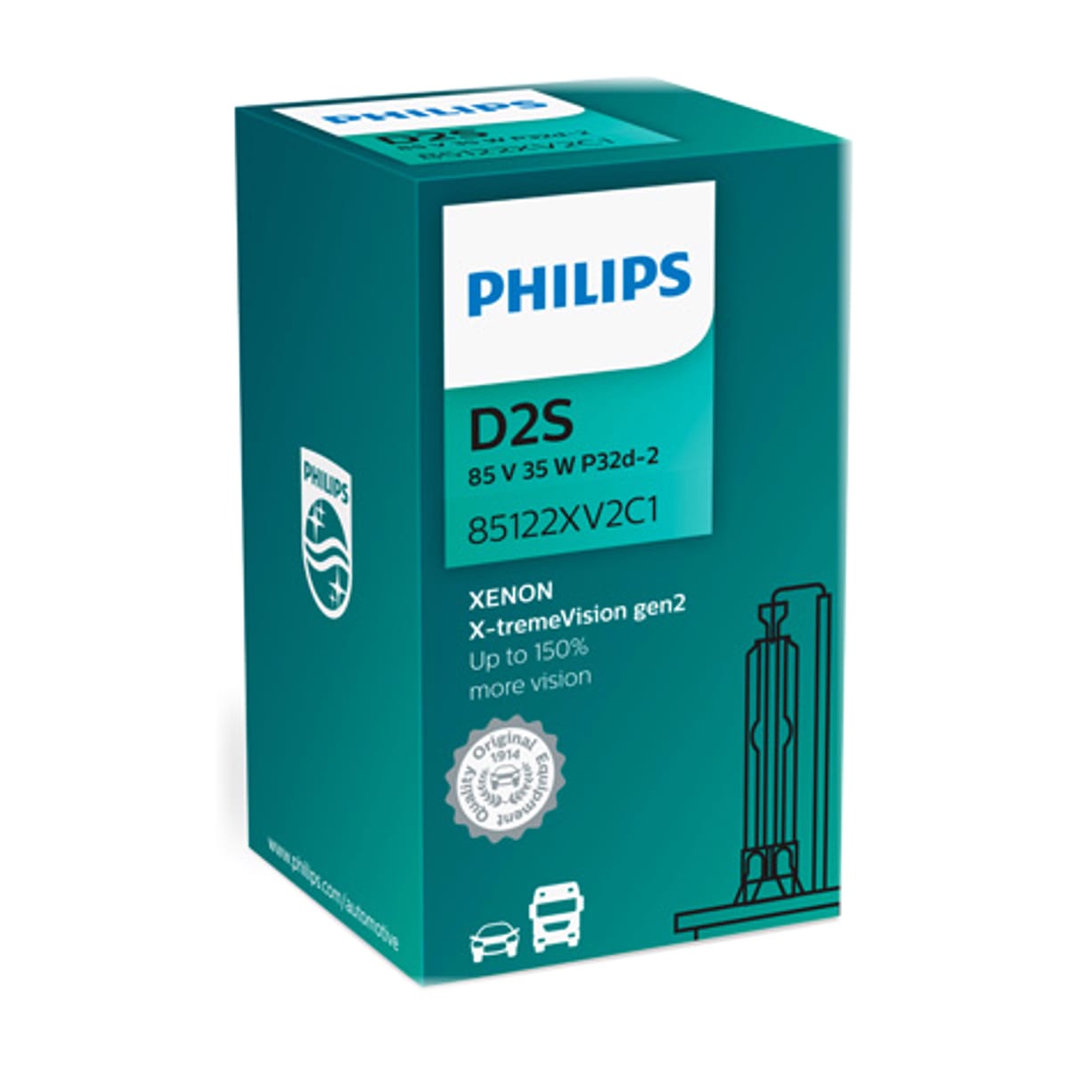 Деталь Лампа ксеноновая D2S 85V 35W P32d-2 X-tremeVision +150 С1 PHILIPS
