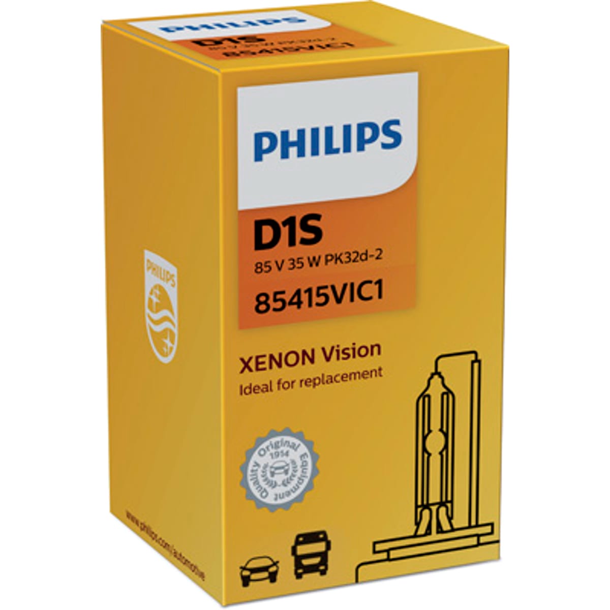 PHILIPS Лампа ксеноновая D1S Vision 4300K 85V 35W PK32d-2 C1