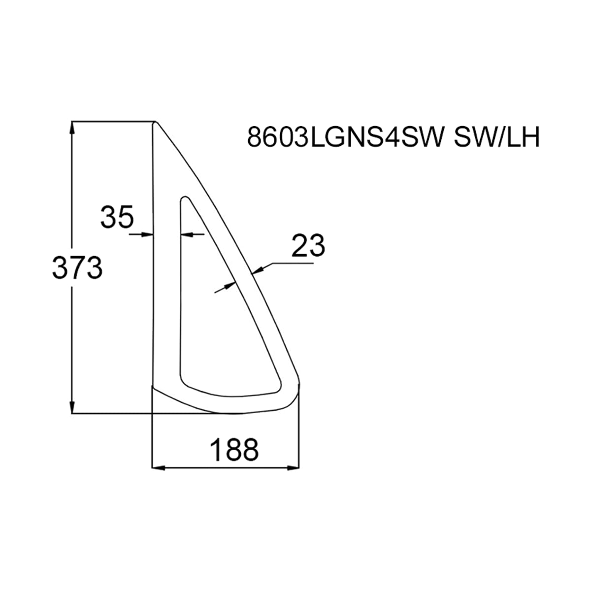 XYG Стекло кузова боковое (не опускное) (Слева/ Цвет зеленый) Skoda Rapid 20- / Volkswagen Polo 09-20