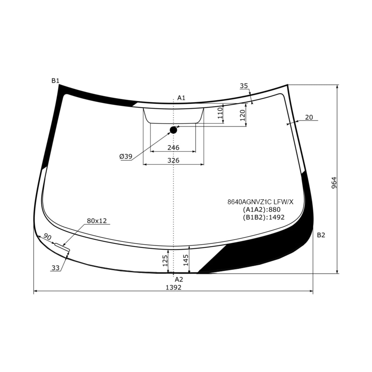 XYG Стекло лобовое Skoda Rapid 12-20 / Volkswagen Polo 20-22 8640AGNVZ1CLFW/X