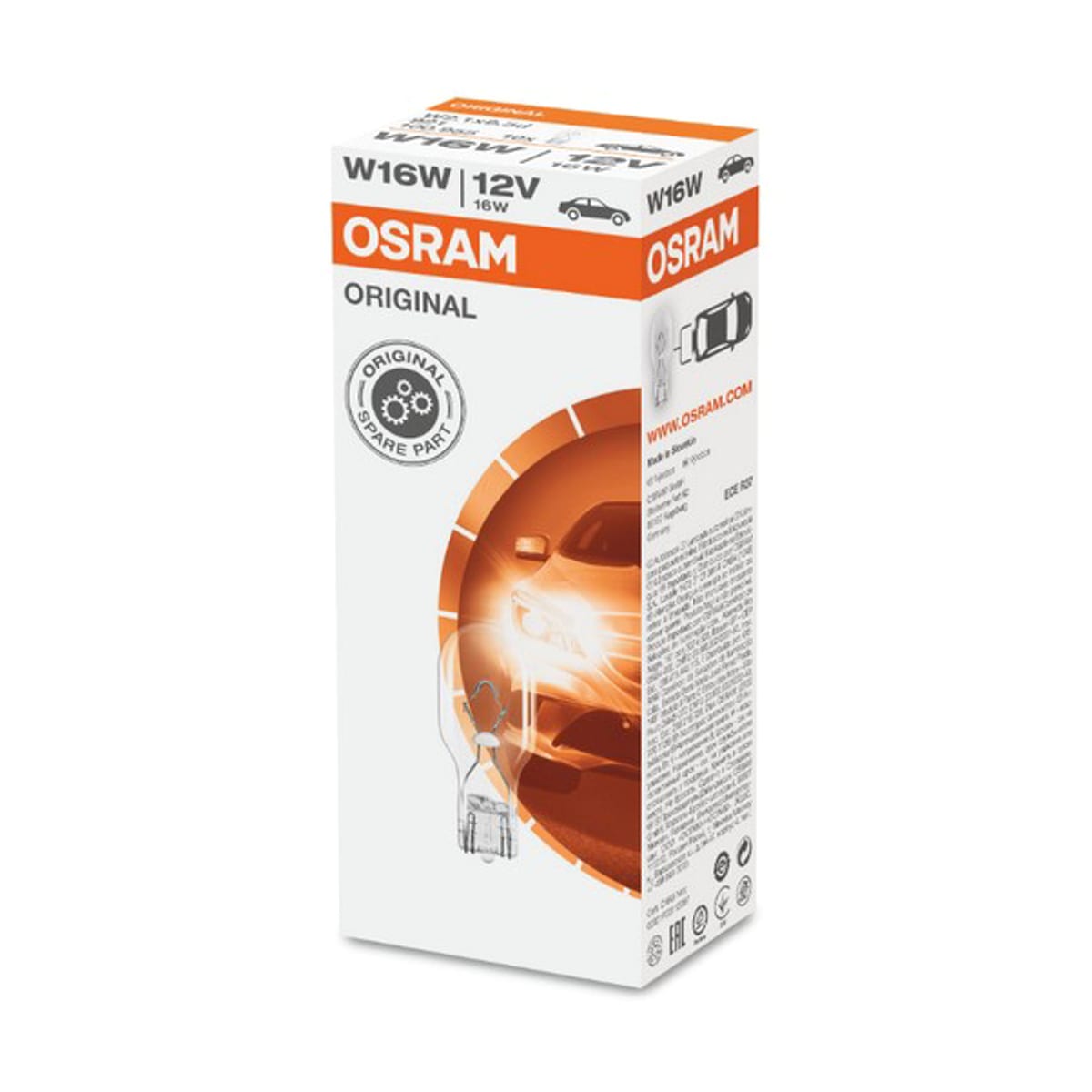 Деталь Лампа W16W 12V 16W W2.1x9.5d ORIGINAL LINE качество оригинальной з/ч (ОЕМ) 1 шт. OSRAM