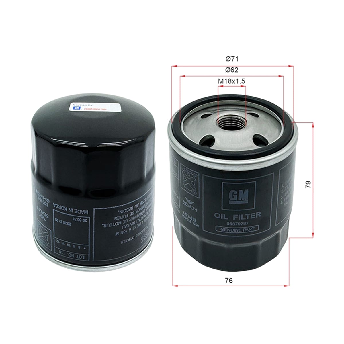 GENERAL MOTORS Фильтр масляный Chevrolet Aveo 02-11 / Captiva 06-11