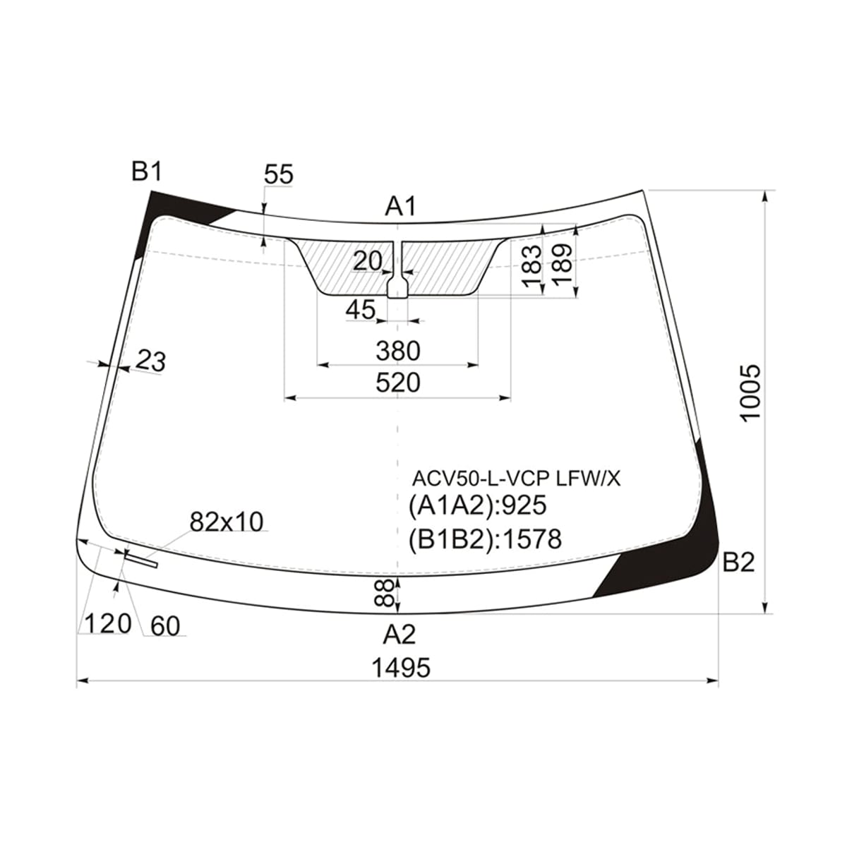 XYG Стекло лобовое Toyota Camry (XV50) 11-18 / Aurion 12-15