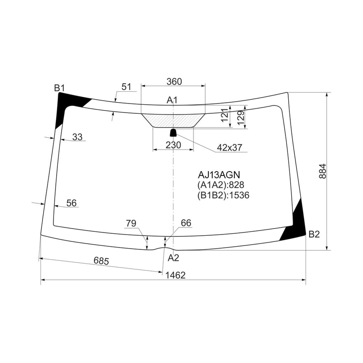FUYAO Стекло лобовое Jeep Compass 06-15 AJ13AGN