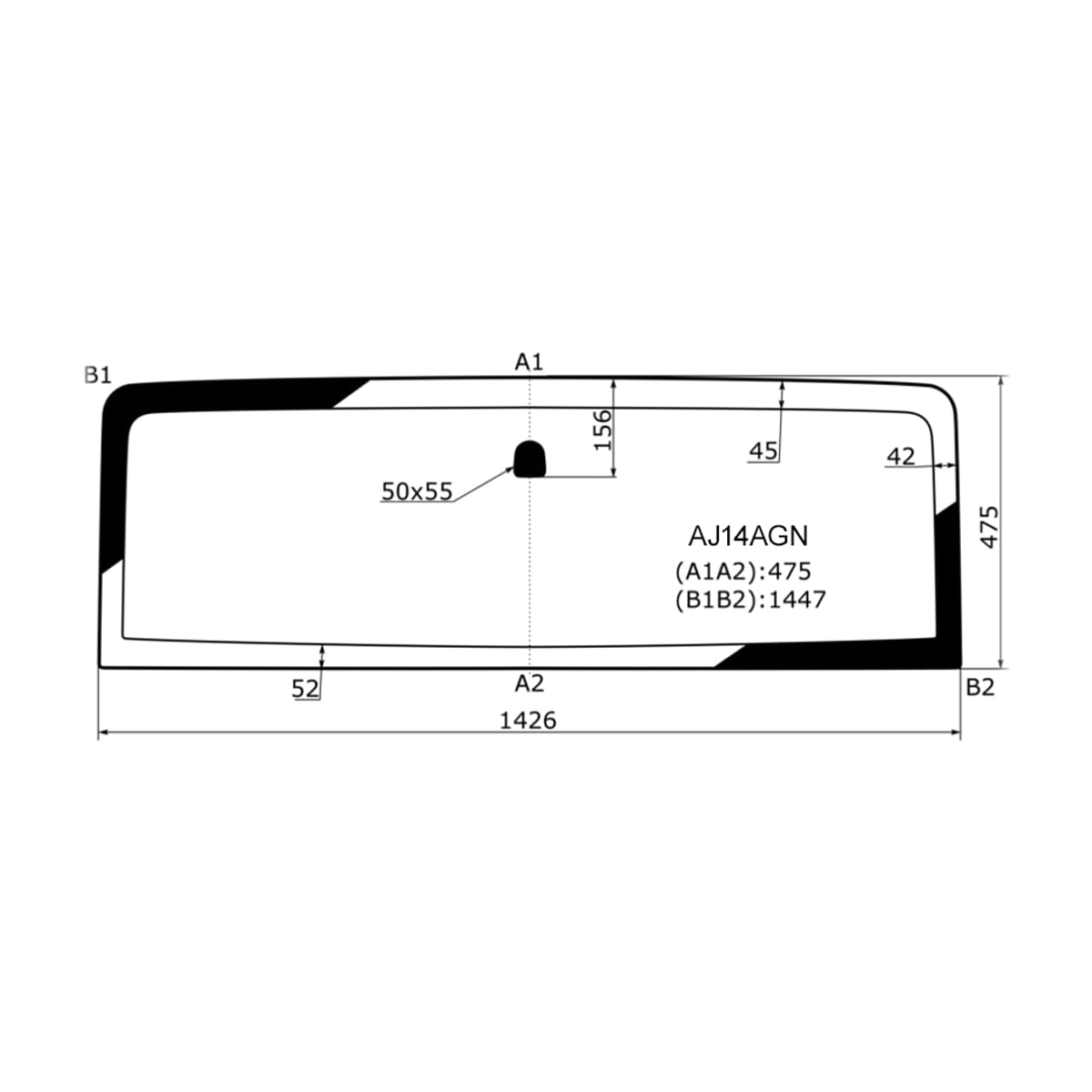 FUYAO Стекло лобовое Jeep Wrangler 06-18 AJ14AGN