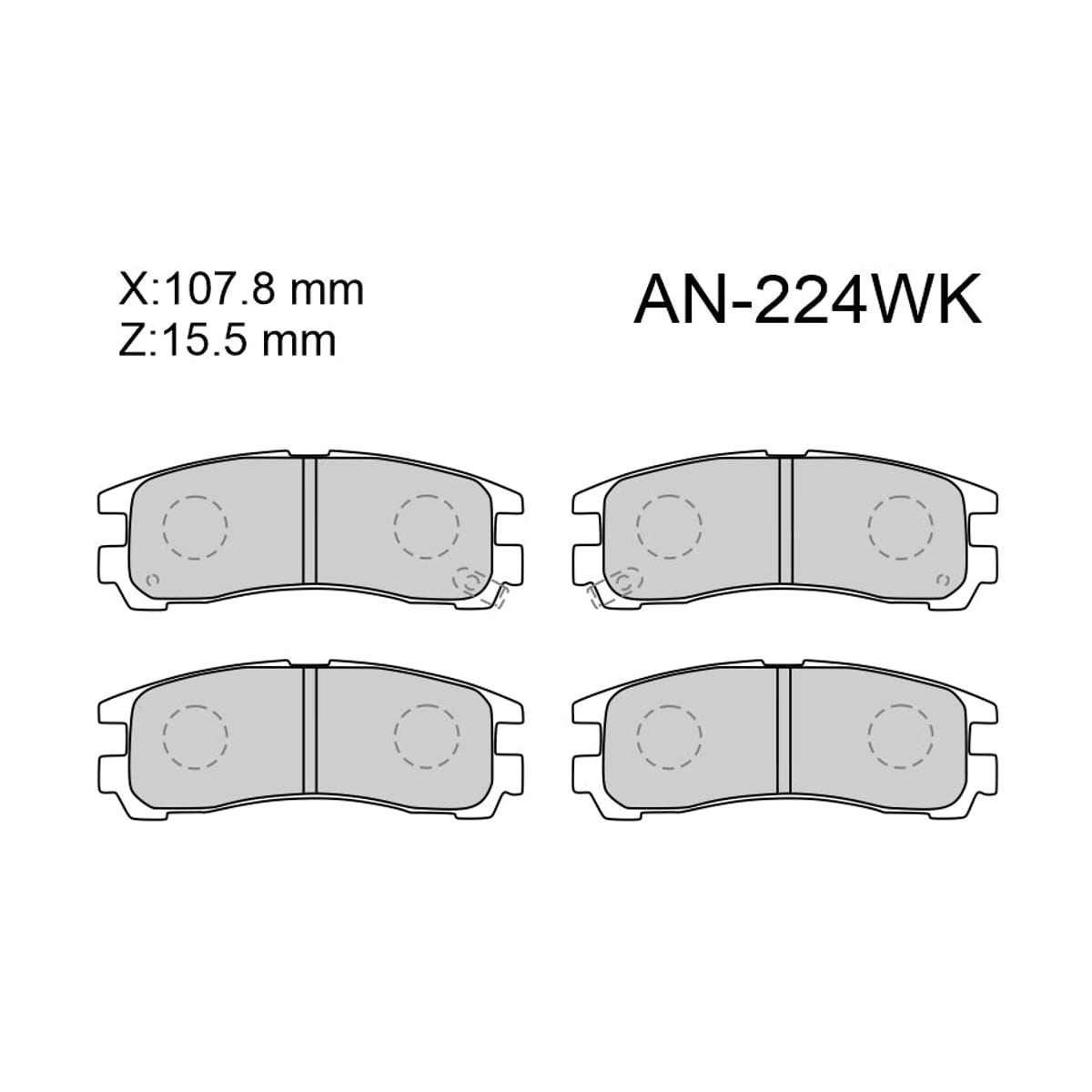 AKEBONO Колодки тормозные (Сзади) Mitsubishi Galant 96-12 / RVR 91-17 AN224WK
